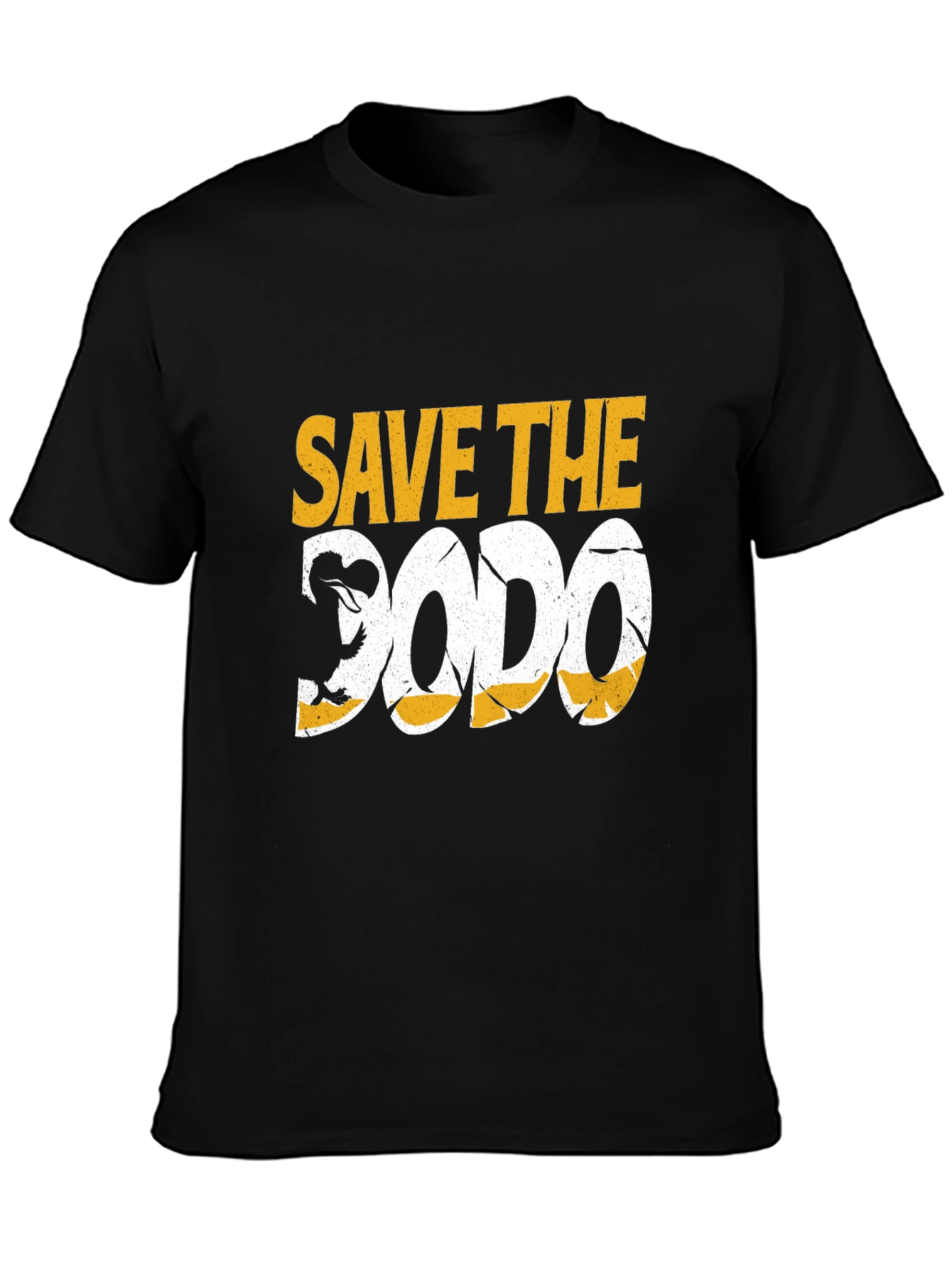 Black Save the Dodo Graphic Tee - Black Cotton T-Shirt view 3
