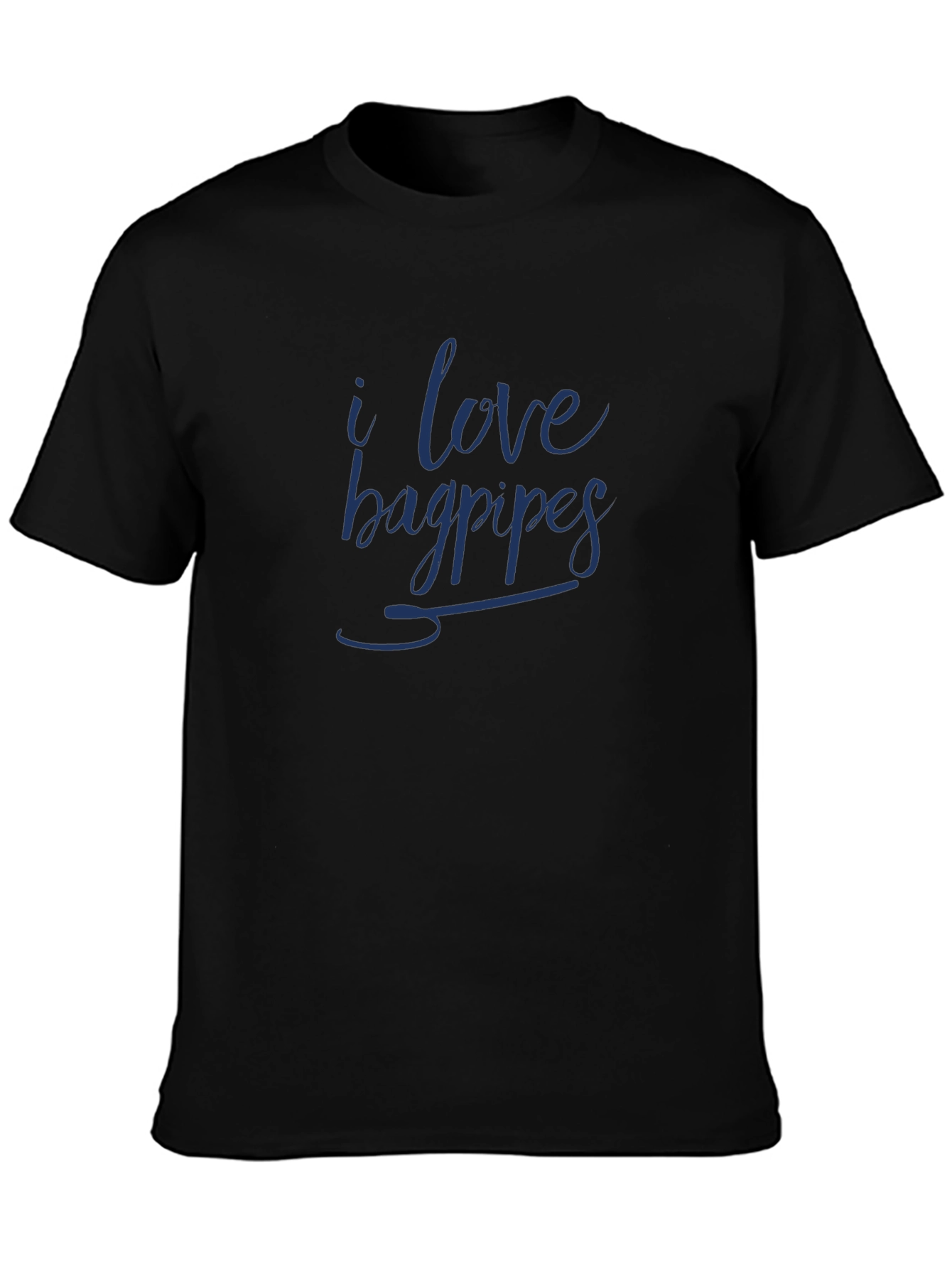 Black I Love Bagpipes T-Shirt view 3