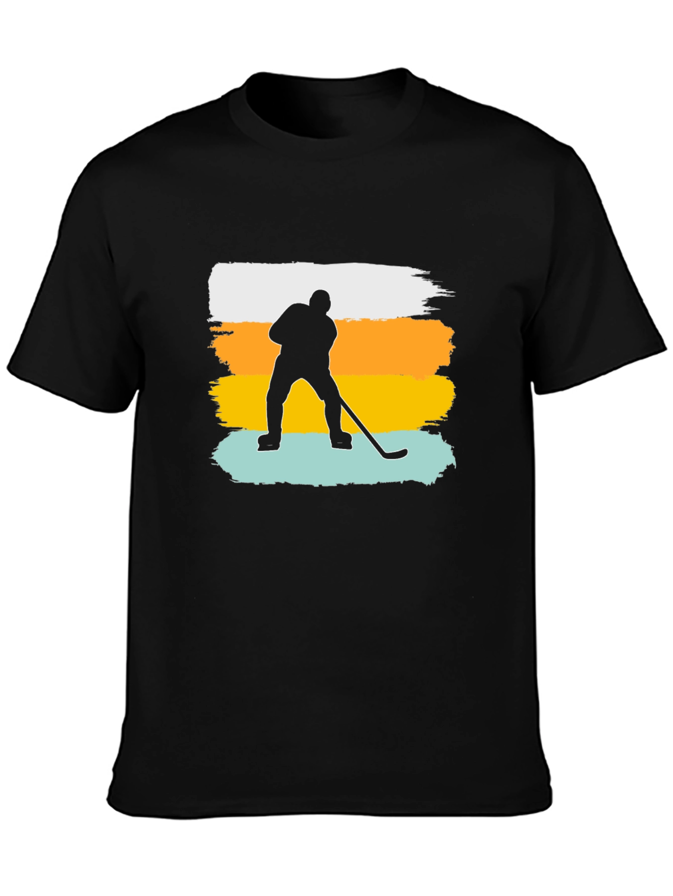 Black Hockey Player Graphic T-Shirt view 3