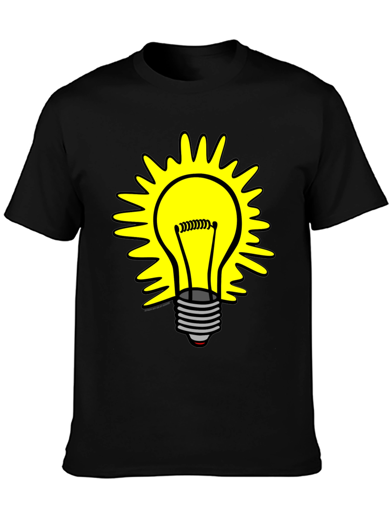 Black Bright Idea T-Shirt - Graphic Lightbulb Design view 3