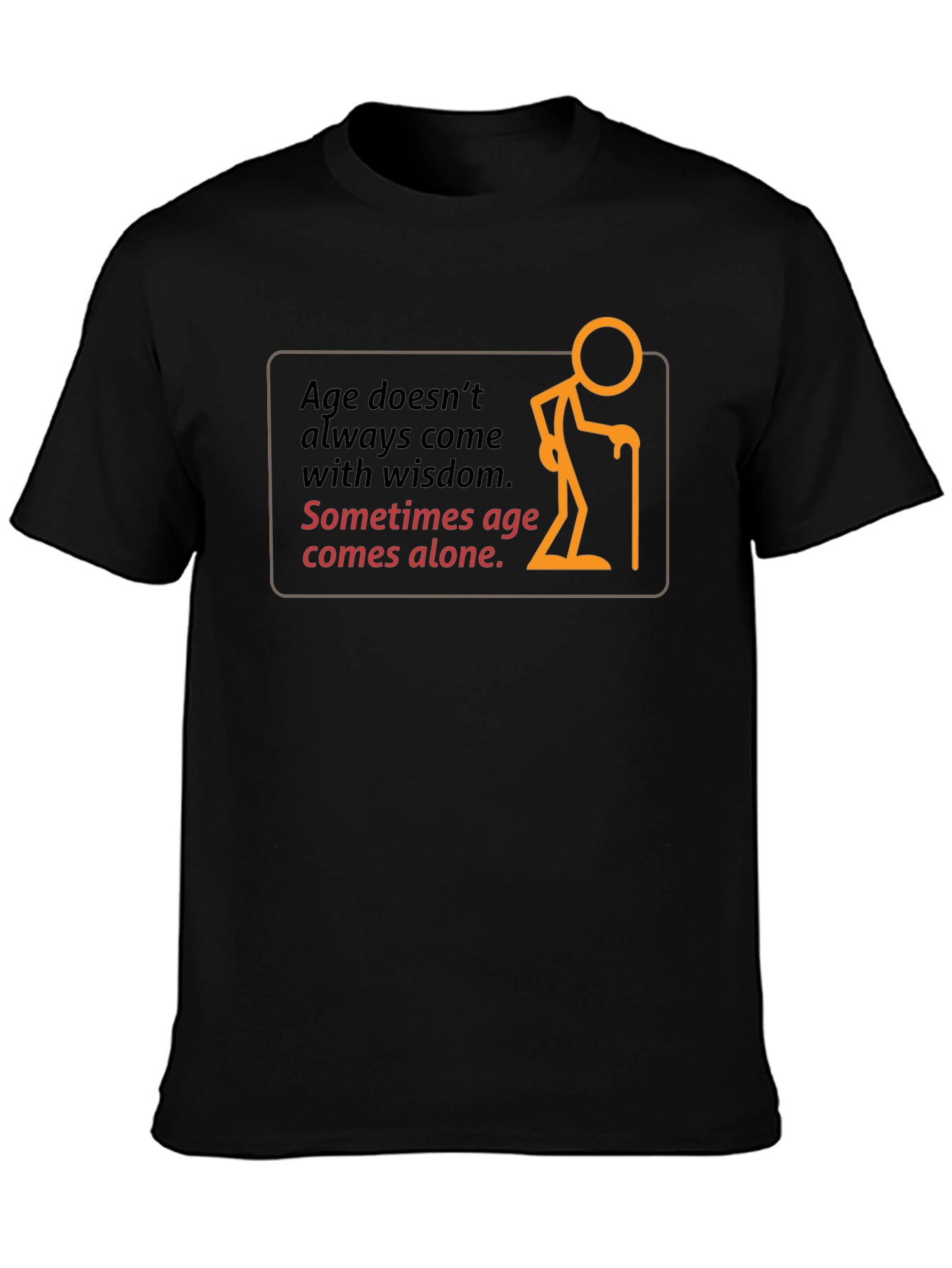 Black Age Alone Graphic Black T-Shirt view 3