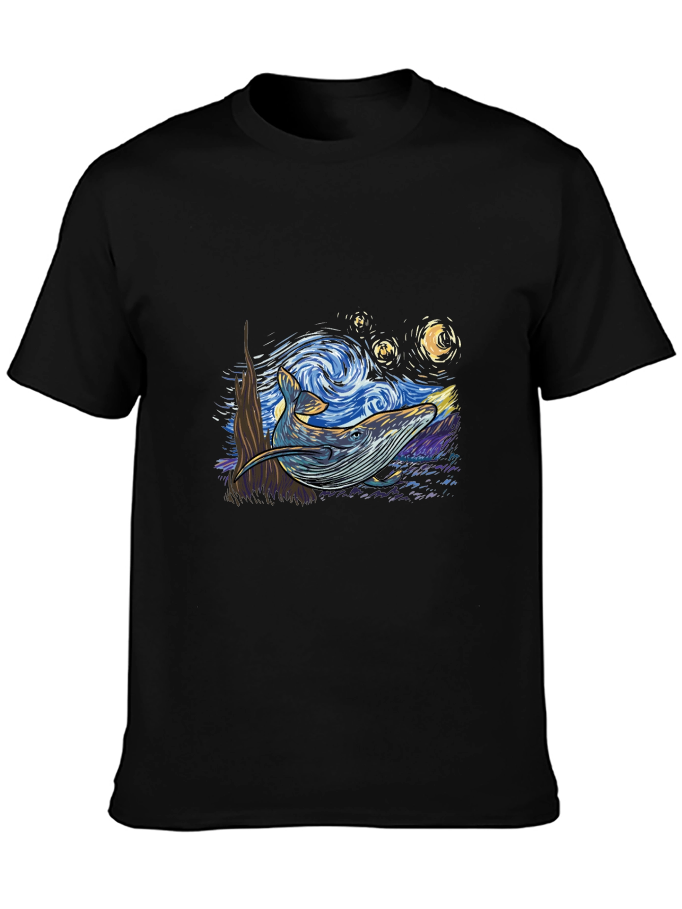 Black Starry Whale Tee - Artistic Graphic Print view 3