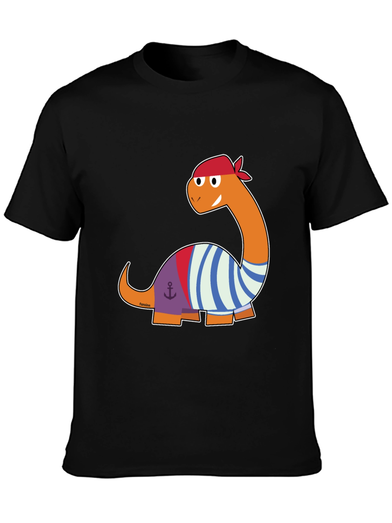 Black Pirate Dino T-Shirt - Black view 3