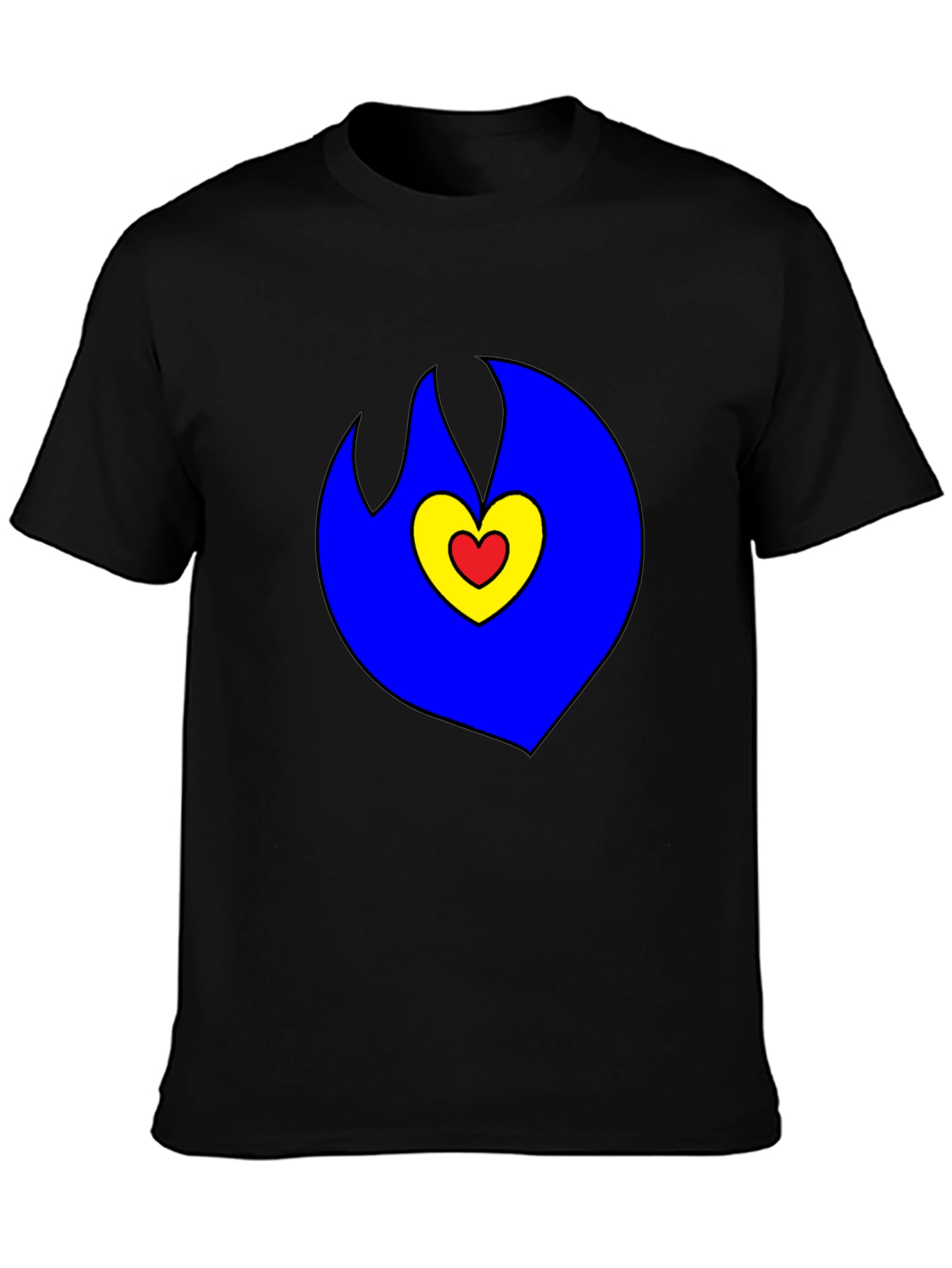 Black Heart Flame Graphic Tee - Bold & Unique Design view 3