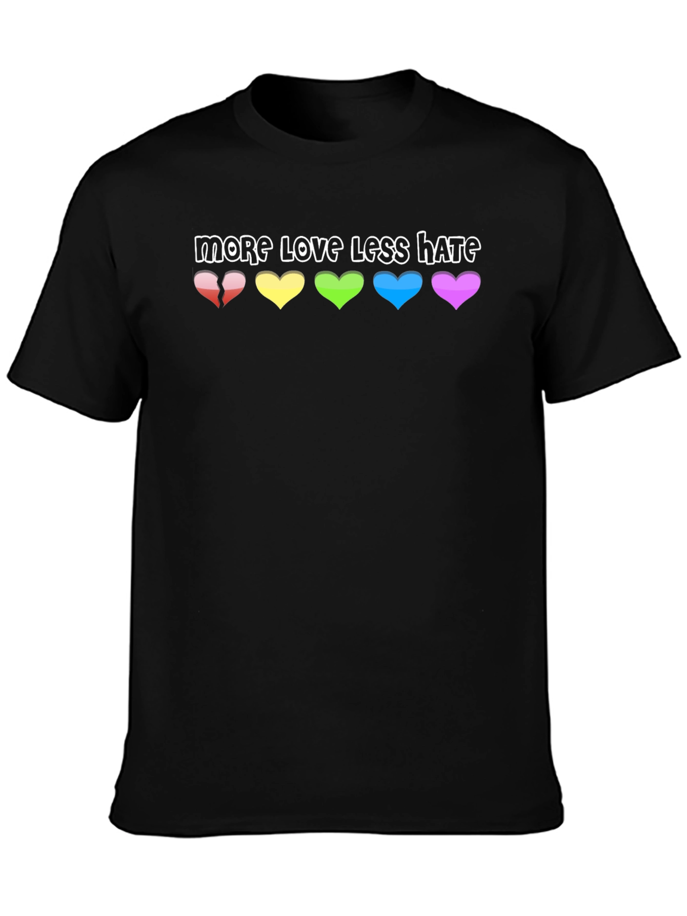 Black More Love Less Hate Graphic Tee view 3