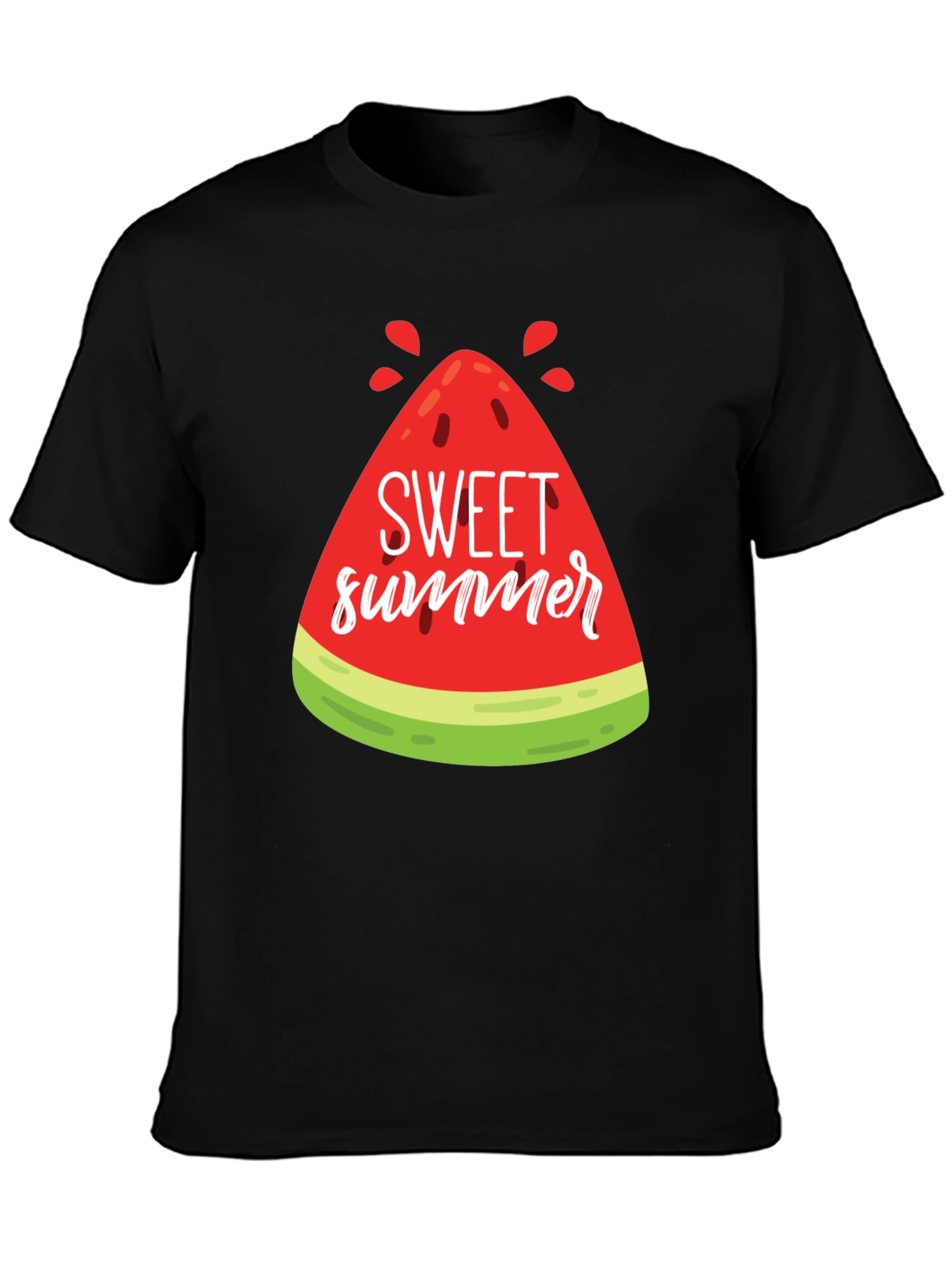 Black Sweet Summer Watermelon Graphic Tee view 3