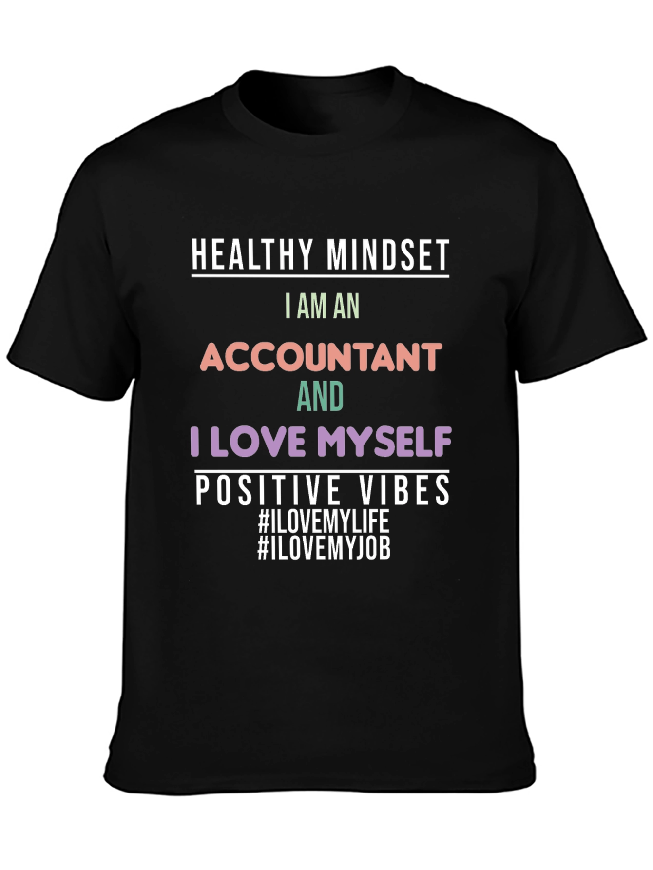Black Accountant Pride Black T-Shirt view 3