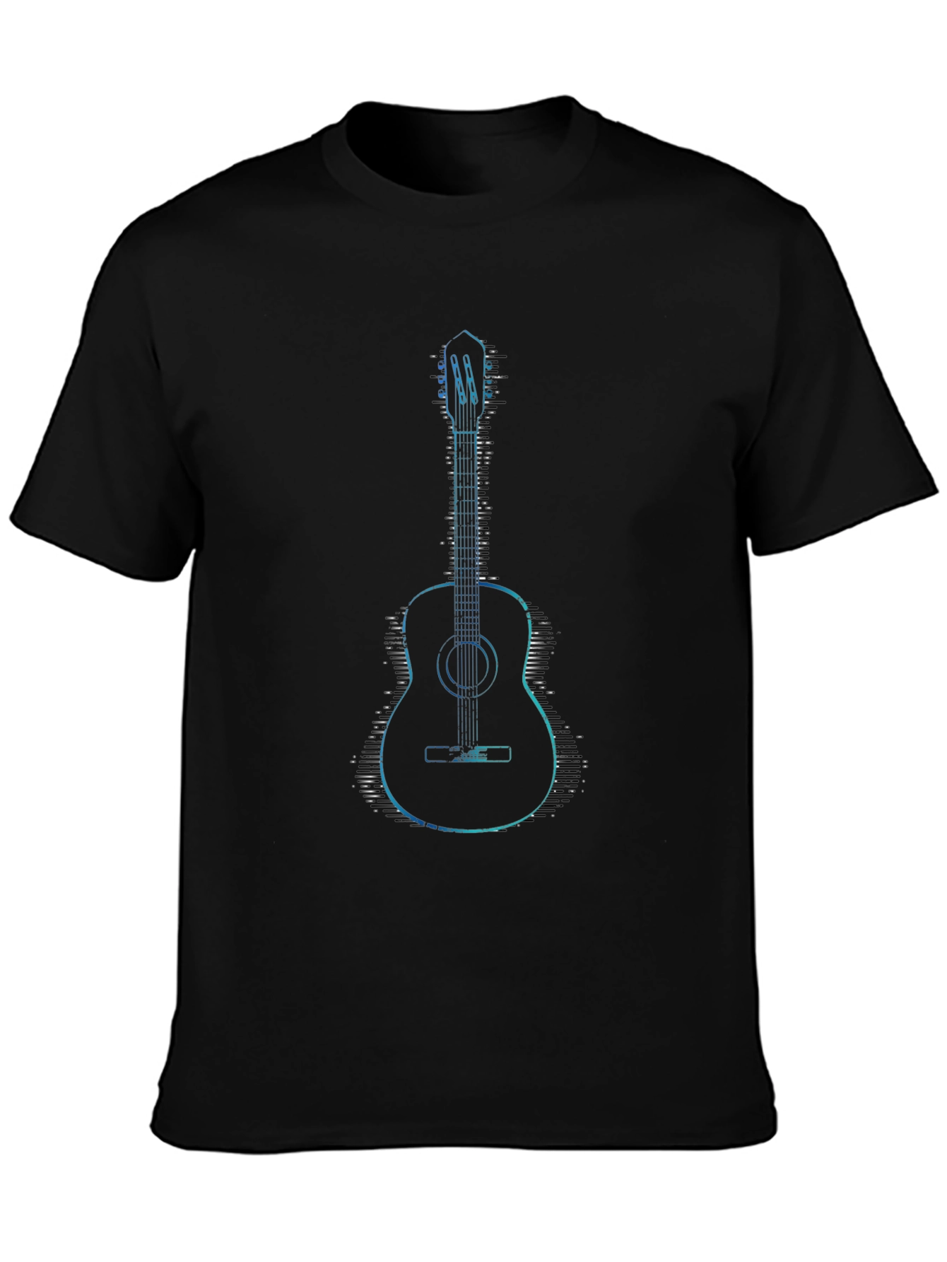 Black Acoustic Guitar Graphic T-Shirt - Black view 3