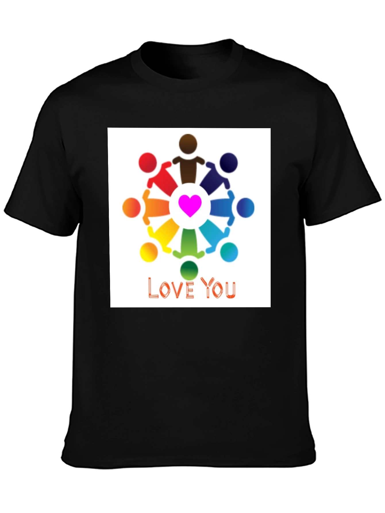 Black Love You Graphic Tee - Unity T-Shirt view 3
