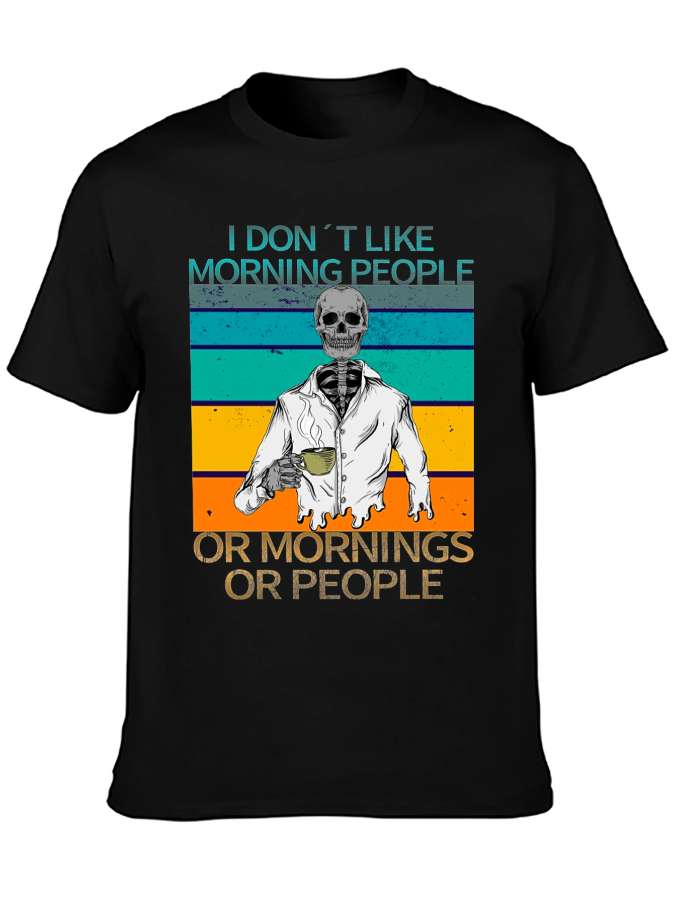 Black I Don't Like Morning People Graphic Tee view 3