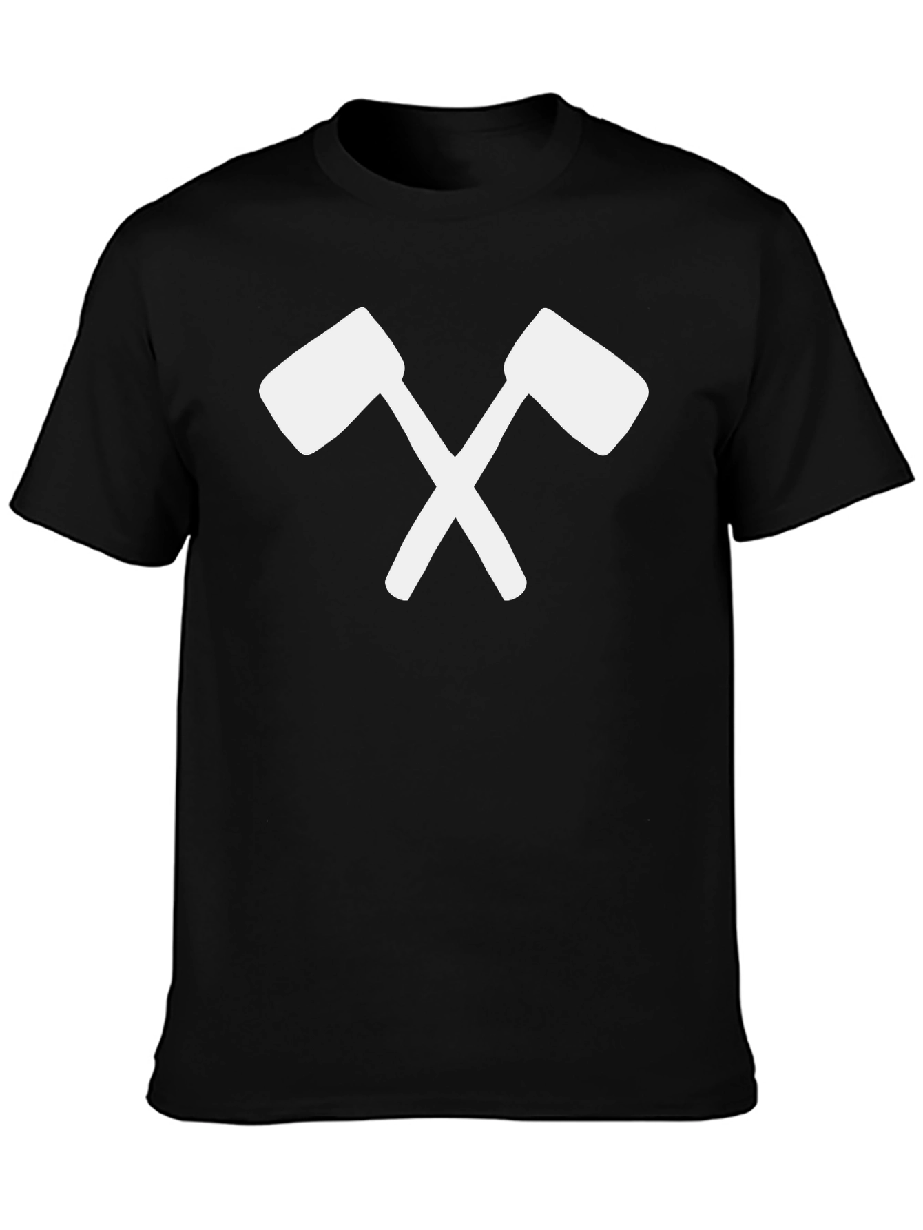 Black Crossed Mallets Graphic Tee - Bold Black T-Shirt view 3