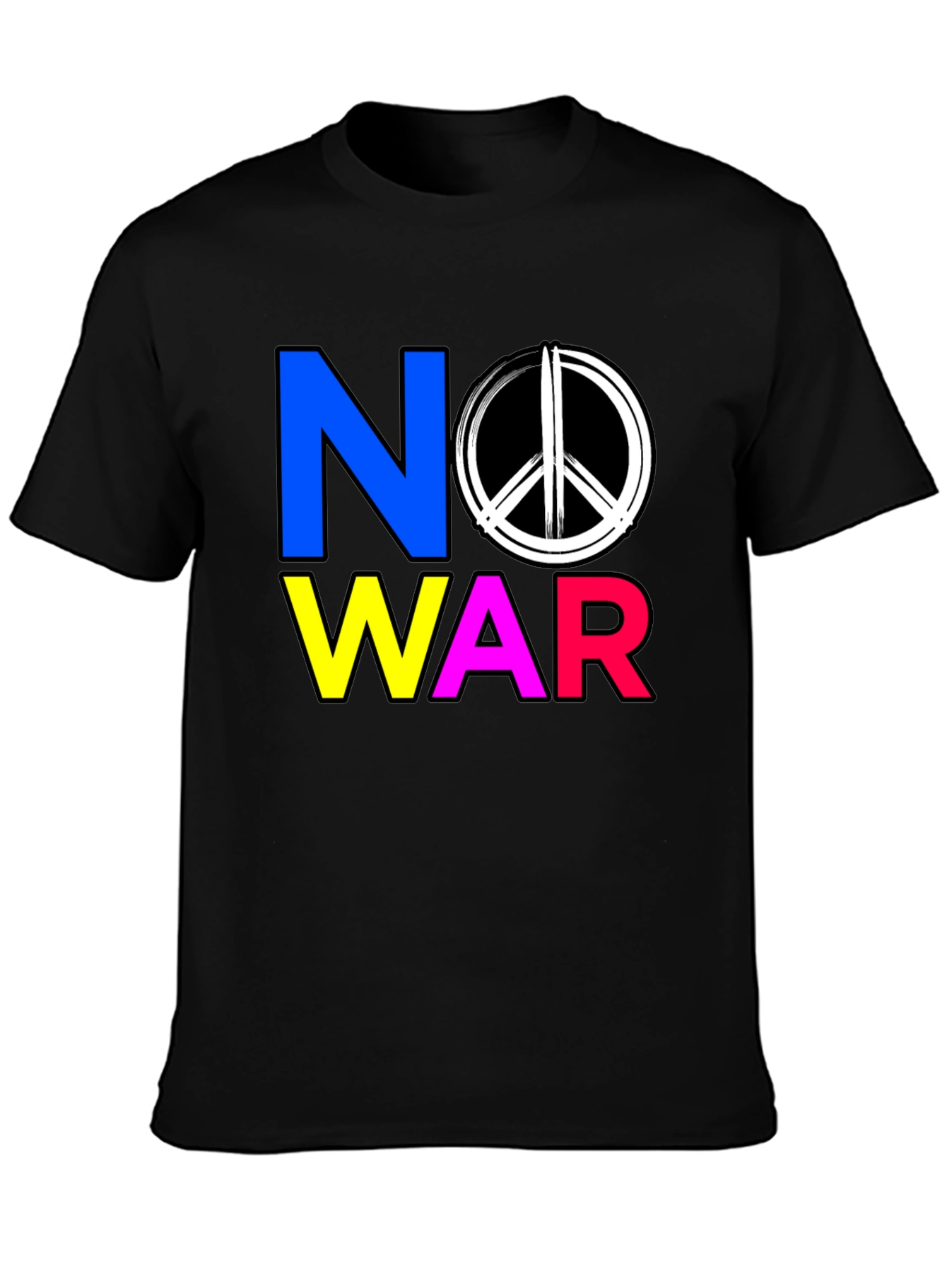 Black No War Graphic T-Shirt - Peace Symbol Tee view 3