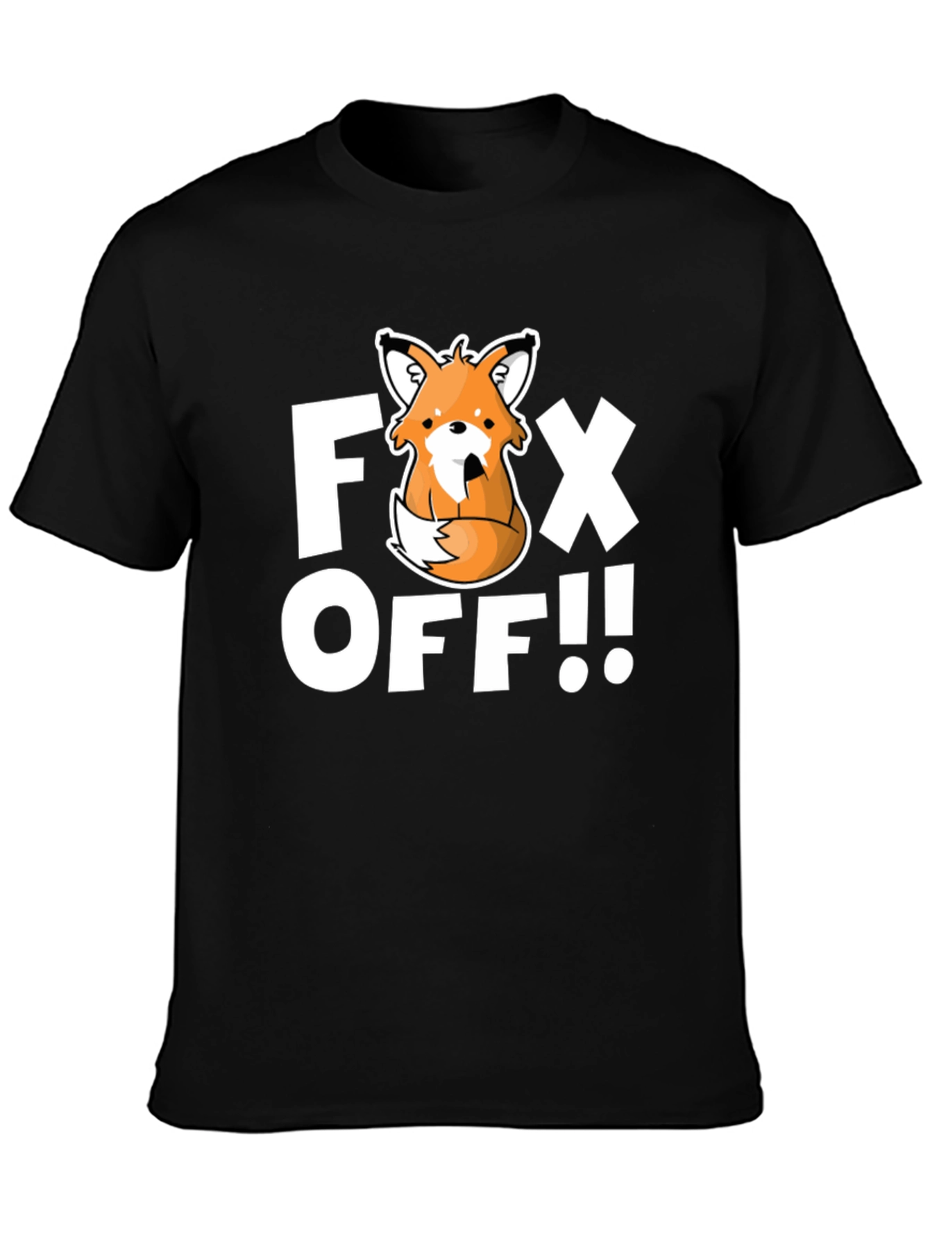 Black Fox Off Graphic T-Shirt - Funny Novelty Tee view 3