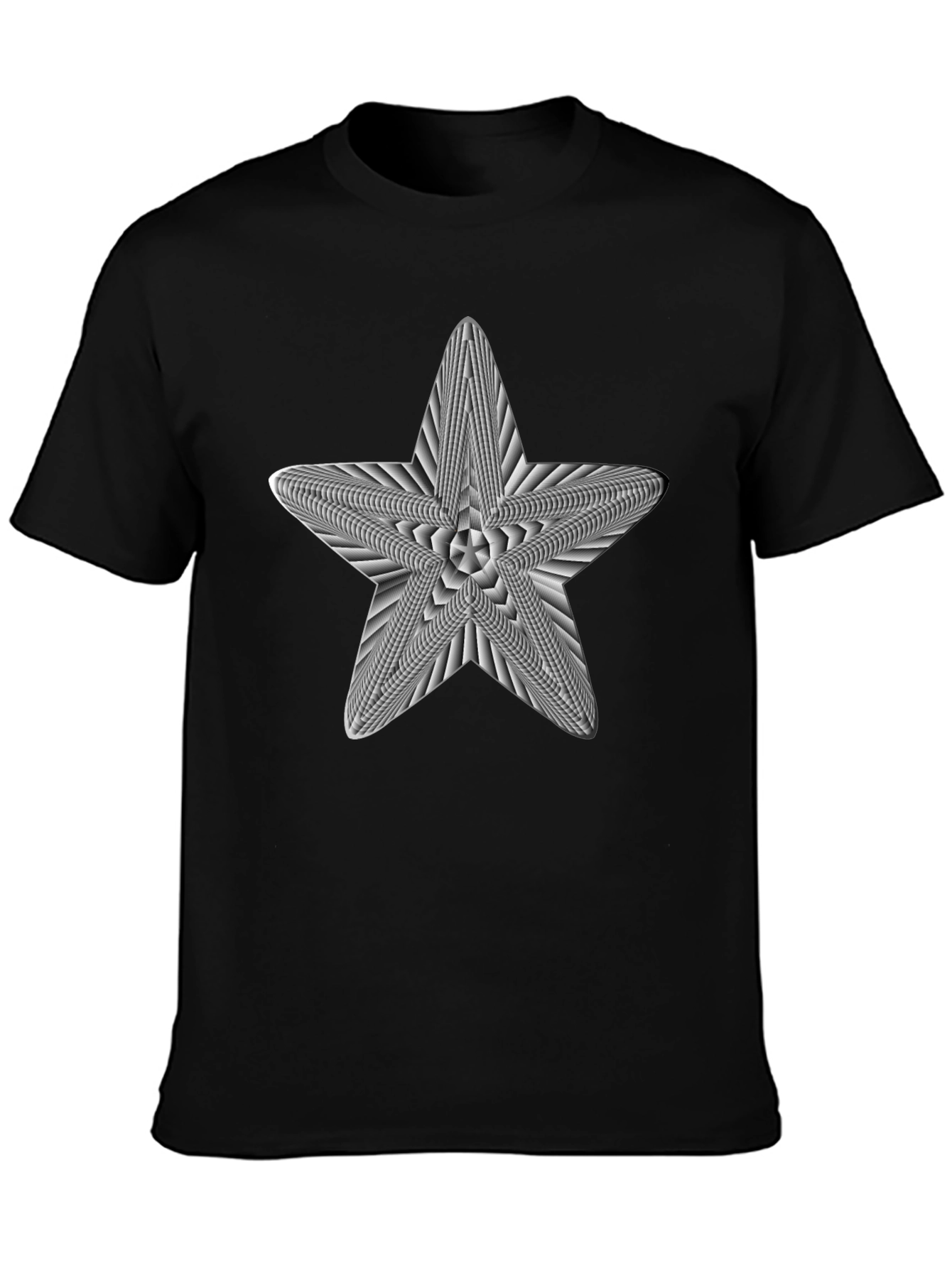 Black Optical Illusion Star Graphic Tee view 3