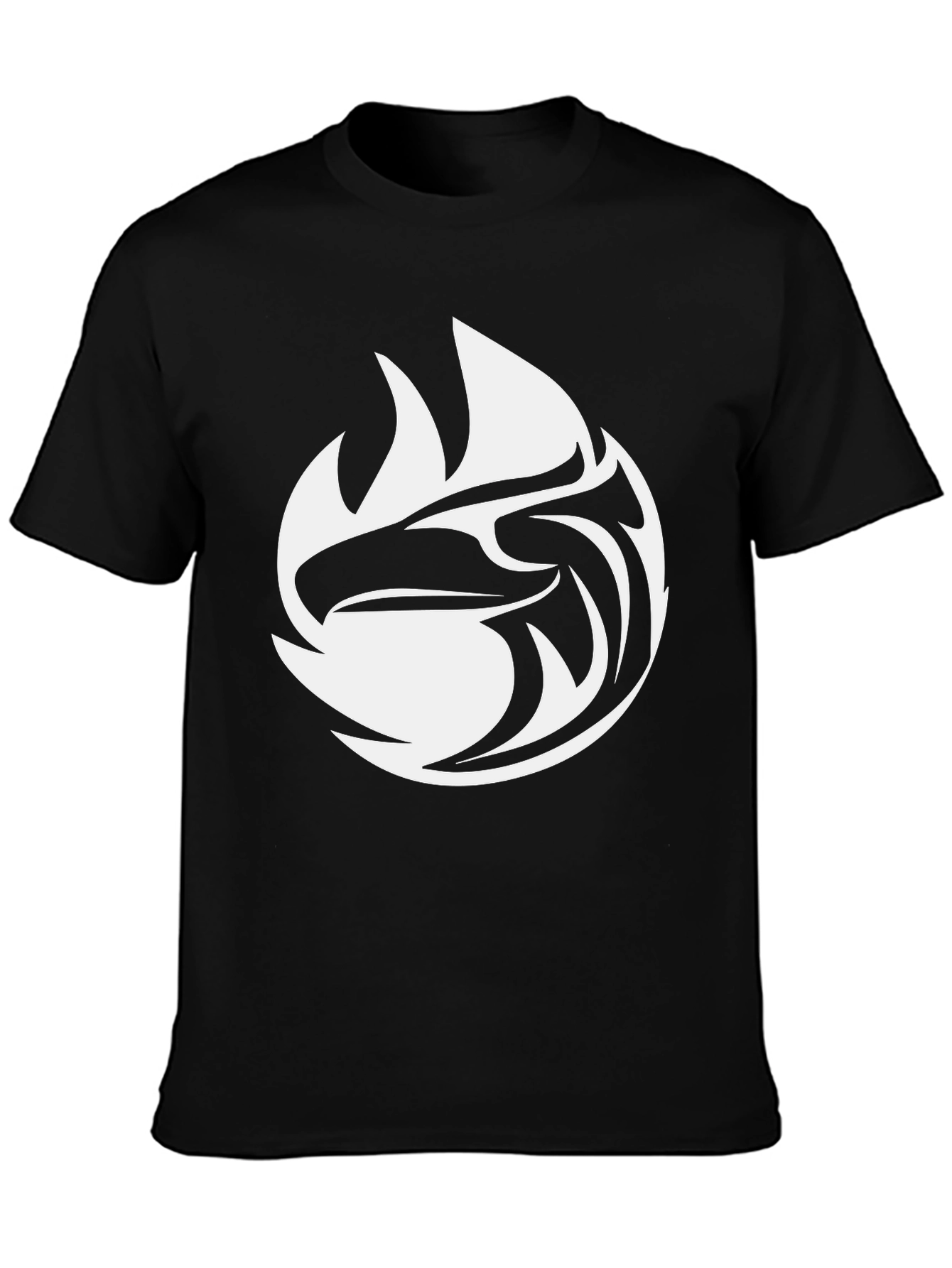 Black Black Tee with White Eagle Graphic view 3