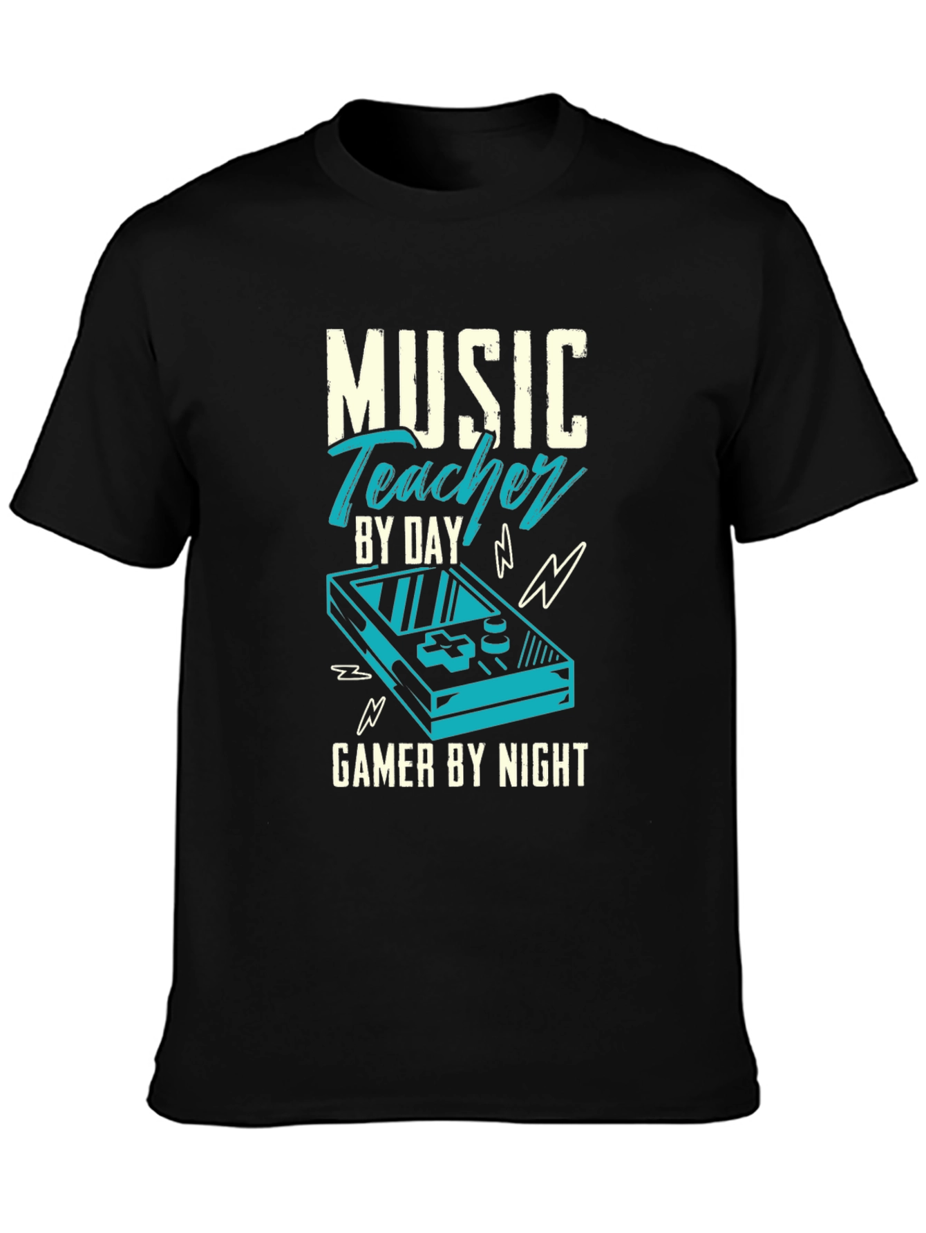 Black Music Teacher Gamer T-Shirt view 3