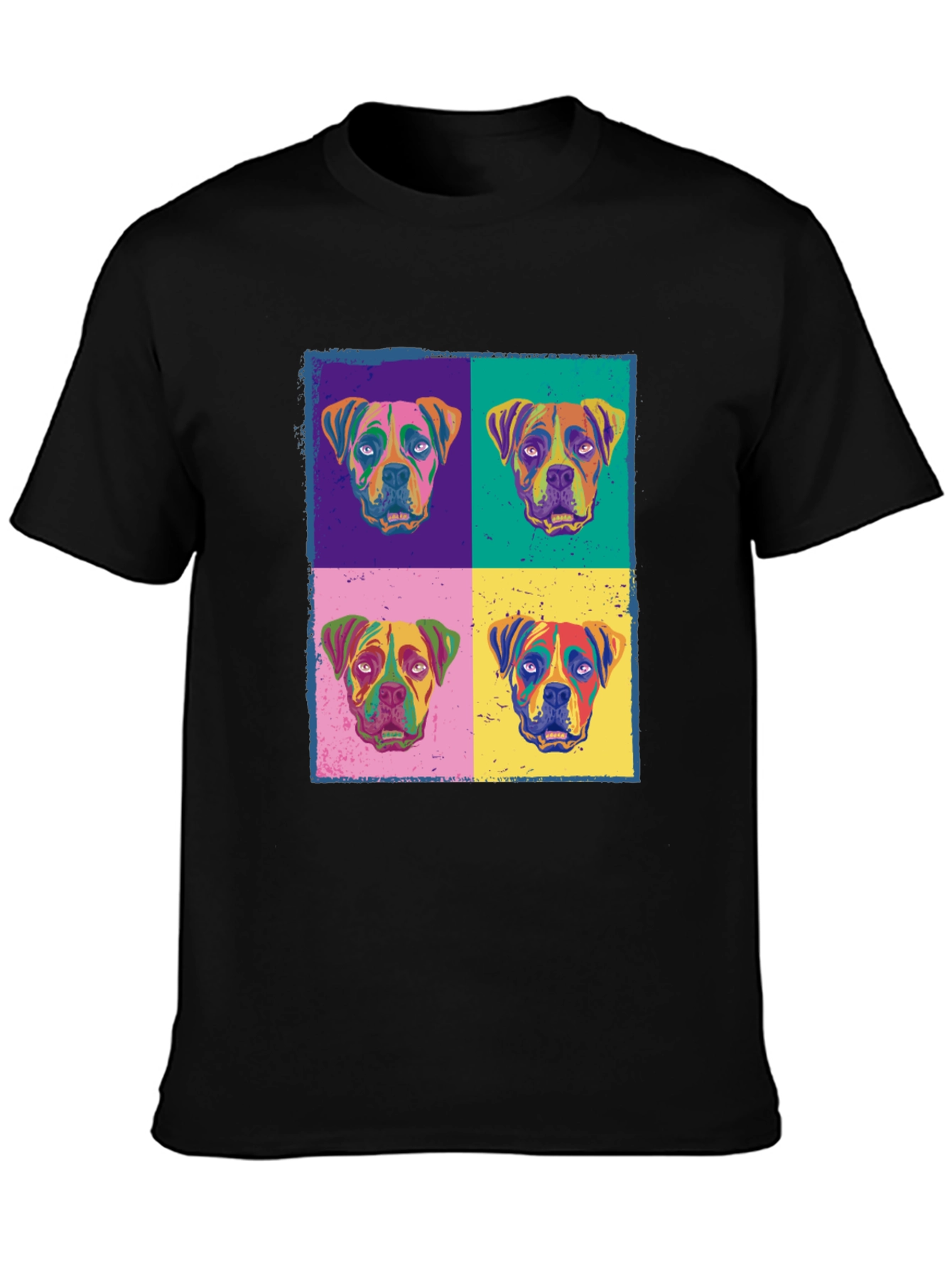 Black Dog Pop Art Print Black T-Shirt view 3
