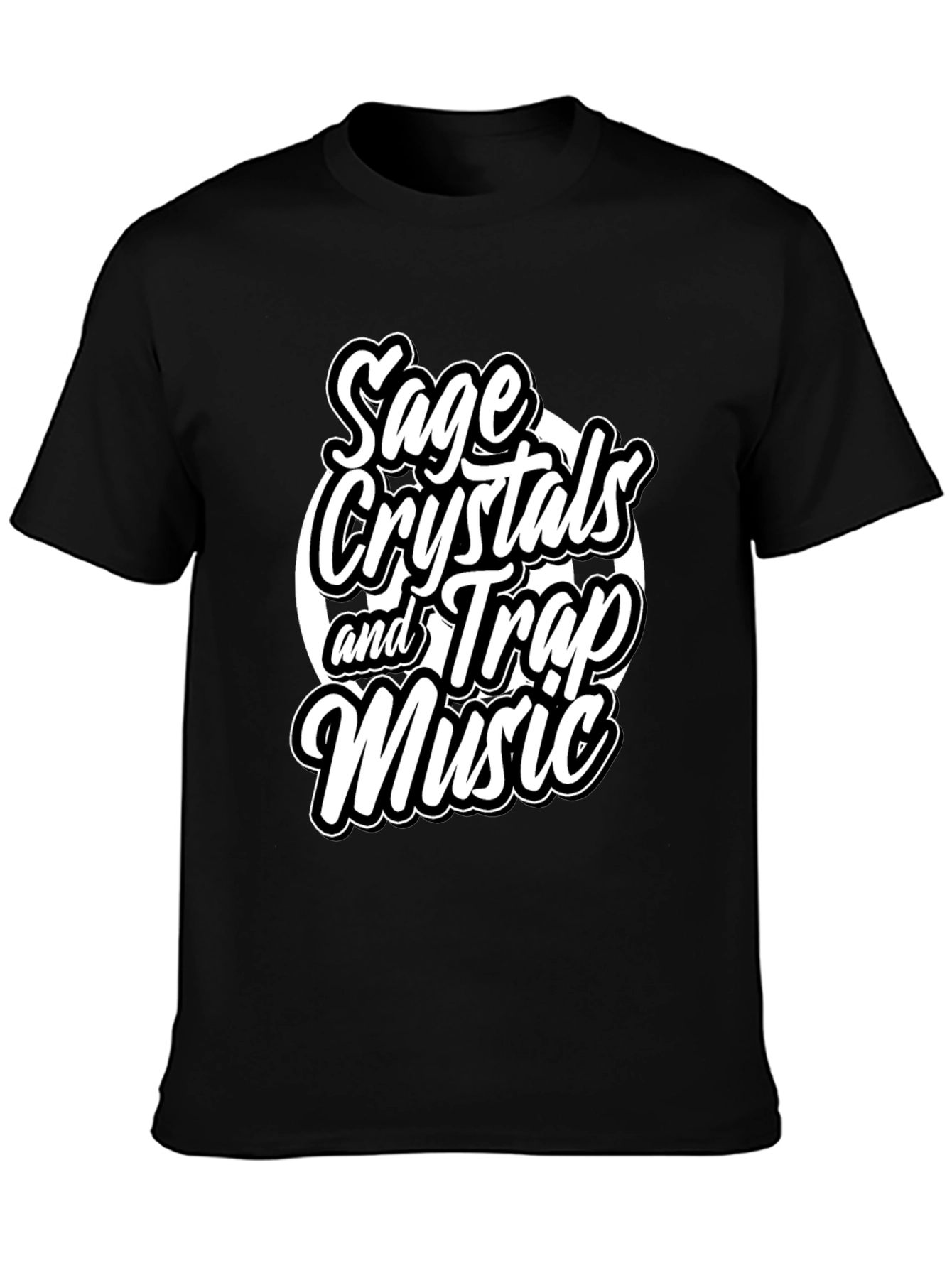 Black Sage Crystals & Trap Music Black Graphic Tee view 3