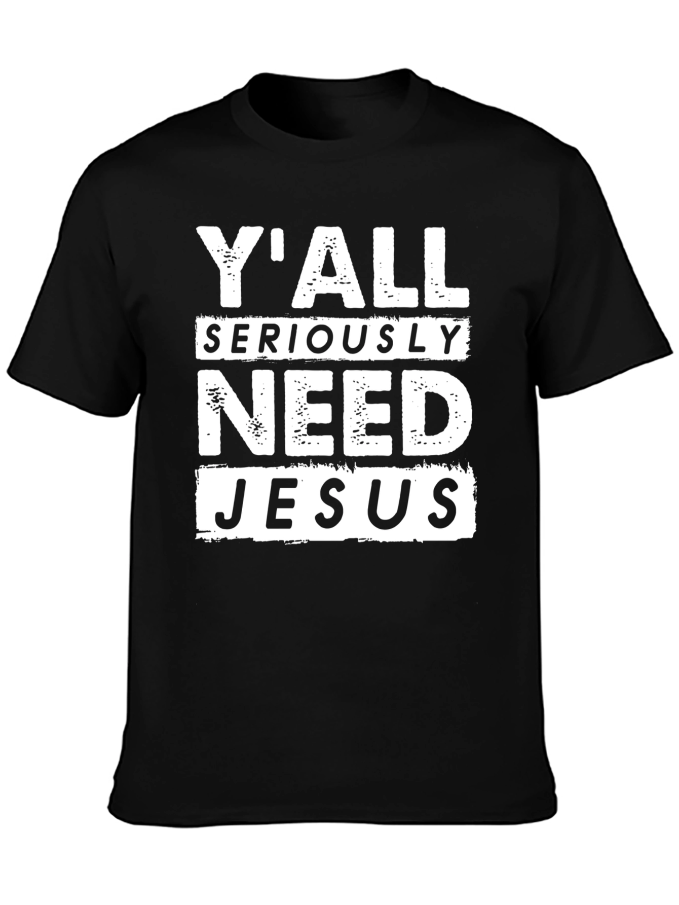 Black Y'all Seriously Need Jesus Graphic T-Shirt view 3