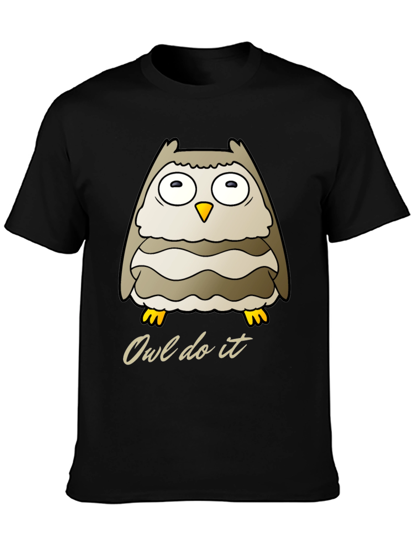 Black Owl Do It Graphic T-Shirt view 3