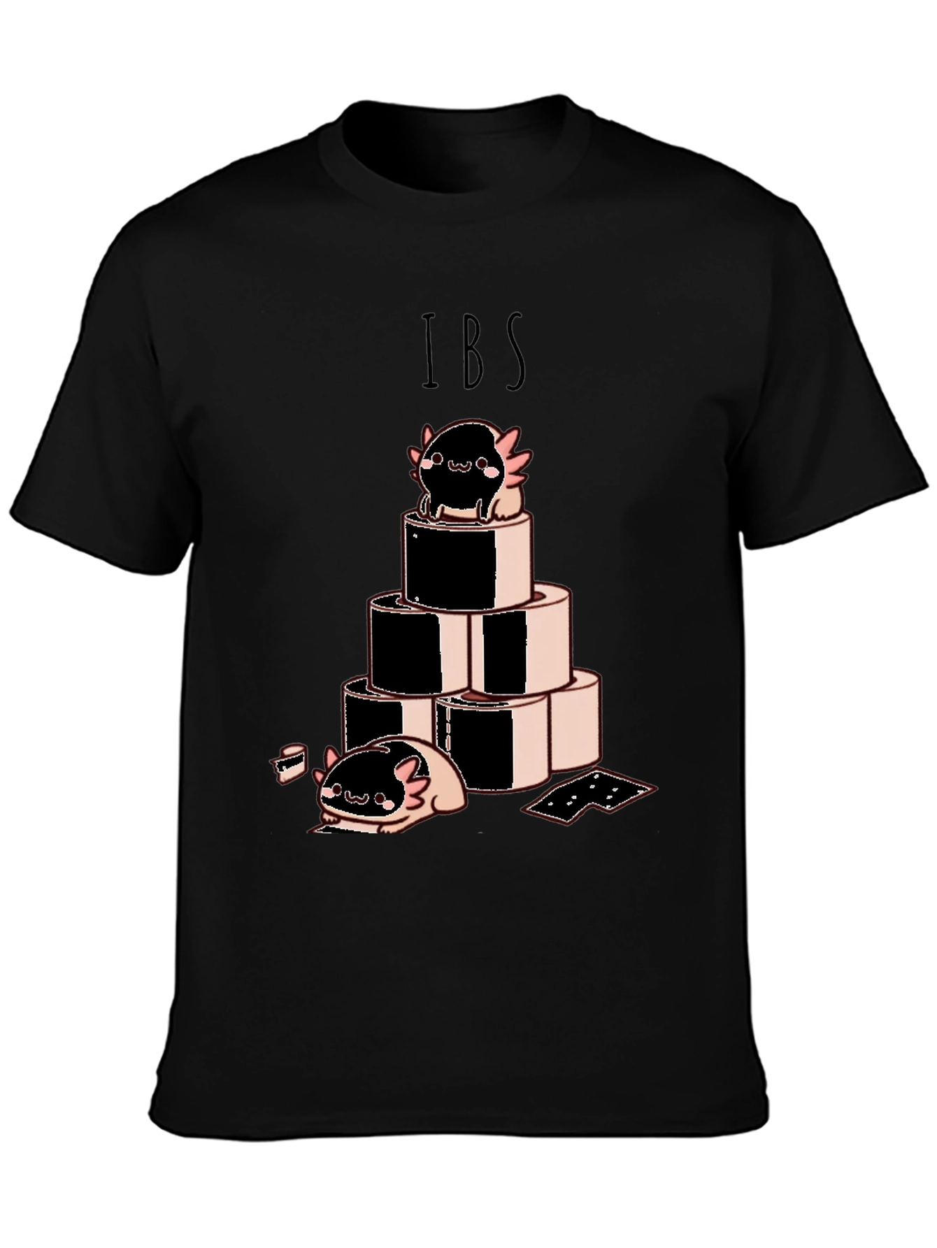 Black IBS Axolotl T-Shirt - Cute & Comfy Tee view 3