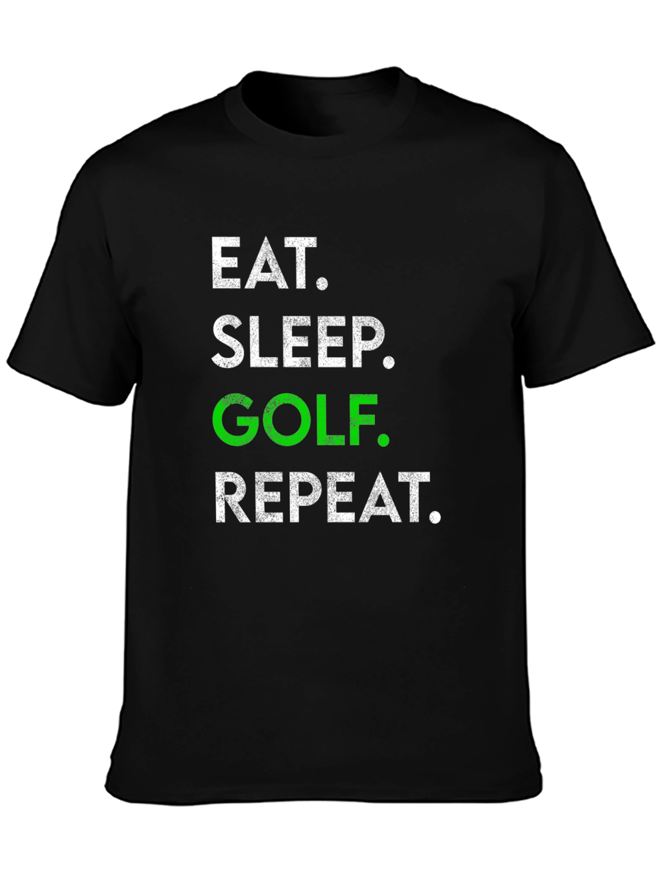 Black Eat Sleep Golf Repeat Graphic Tee - Golf Lover T-Shirt view 3