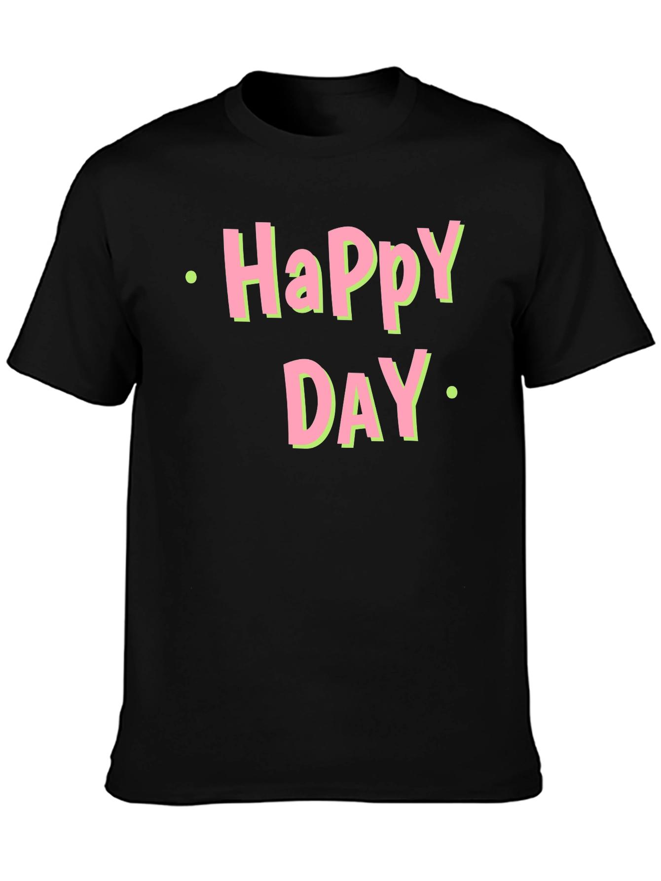 Black Happy Day Graphic T-Shirt - Soft Cotton Tee view 3