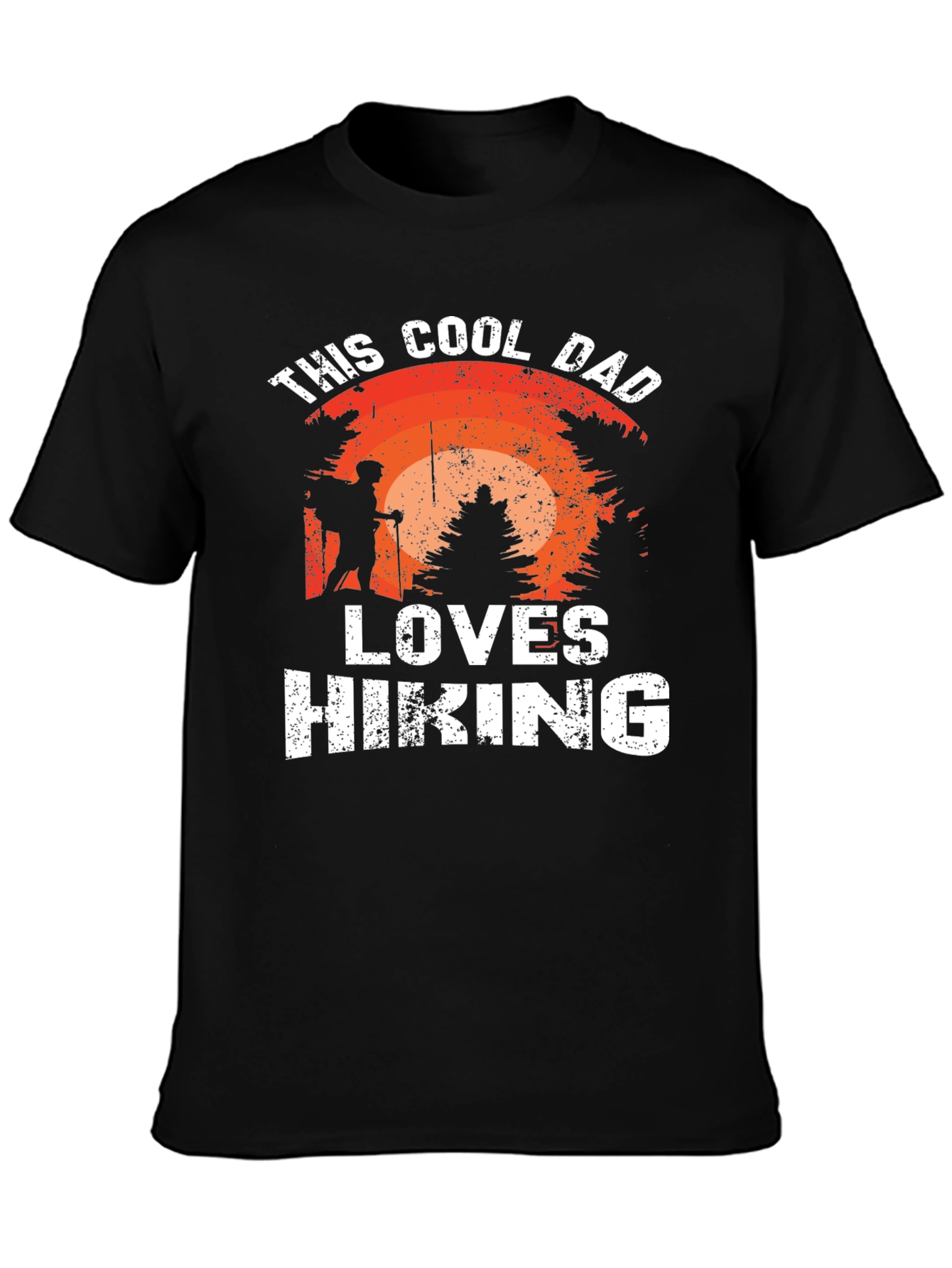 Black Cool Dad Hiking T-Shirt view 3