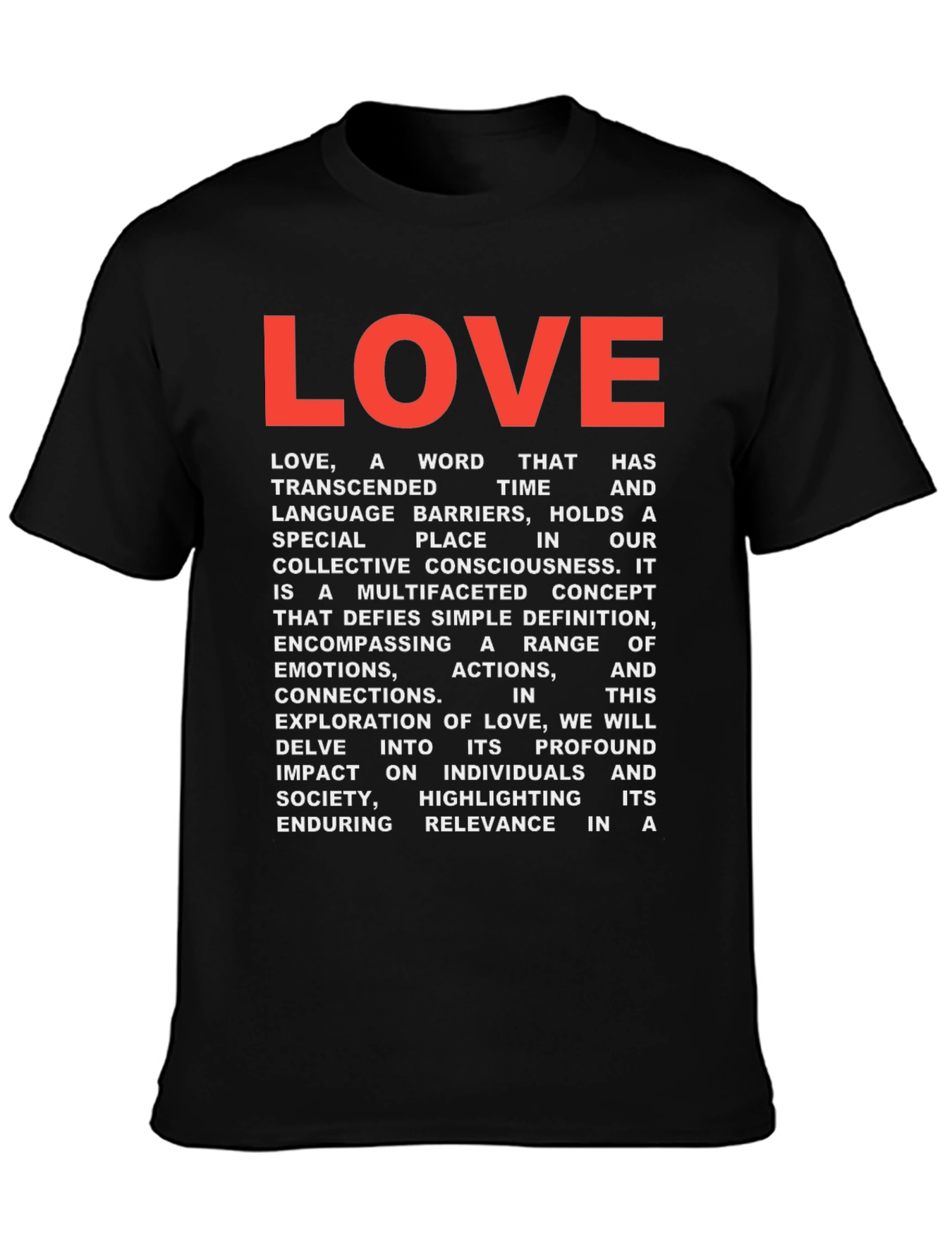 Black LOVE Definition Graphic Tee - Black view 3