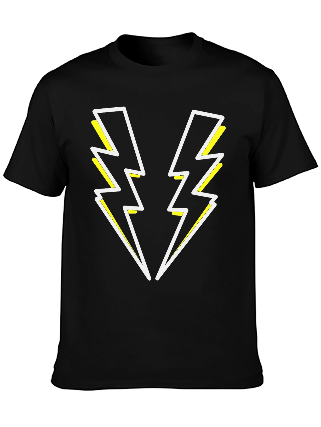 Black Electric Bolt Tee - Black Graphic T-Shirt view 3