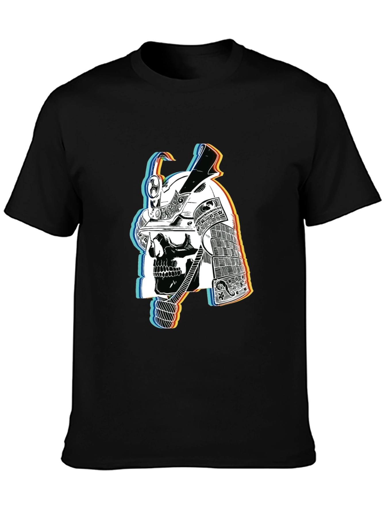 Black Samurai Skull Graphic Tee view 3