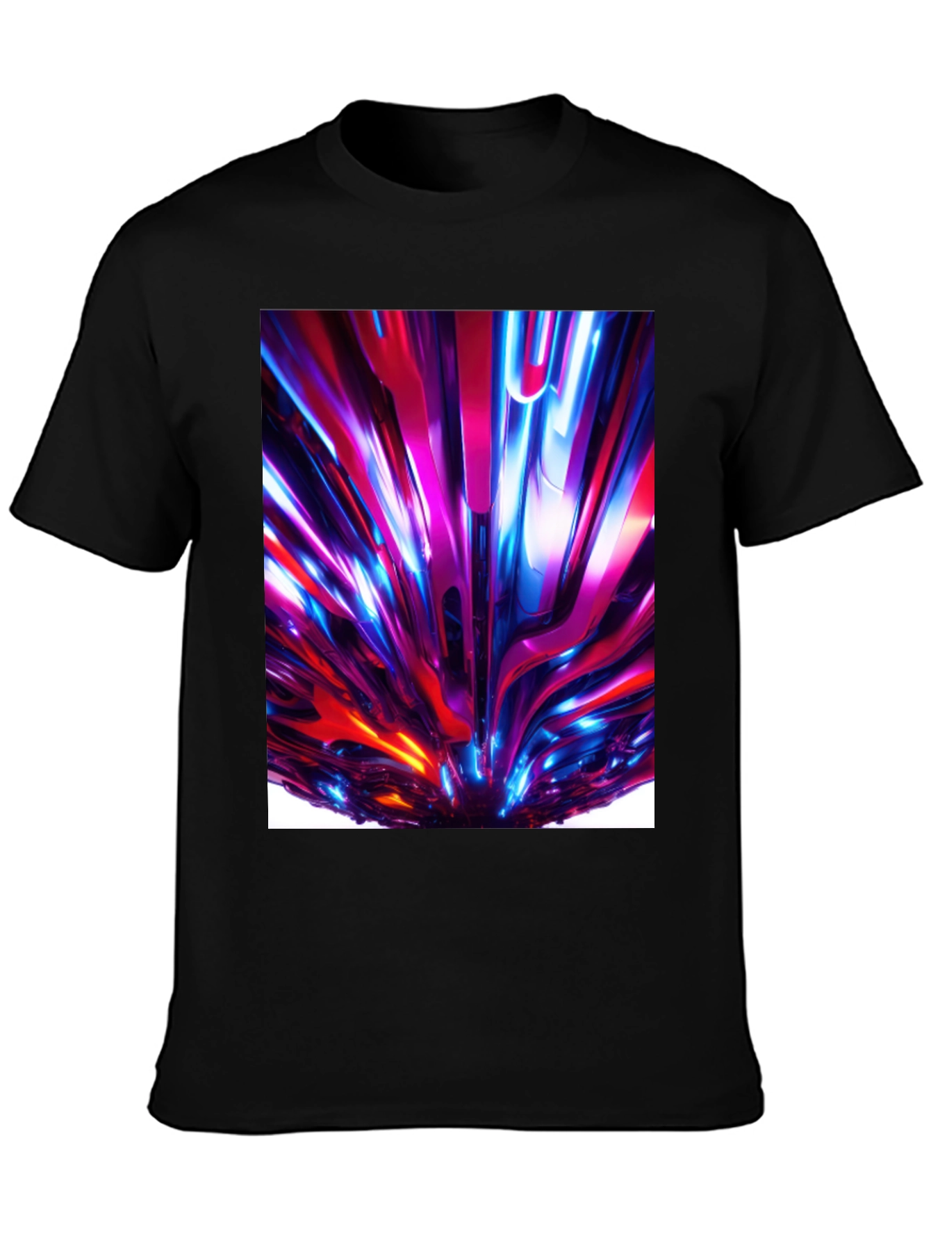 Black Abstract Art Black T-Shirt view 3
