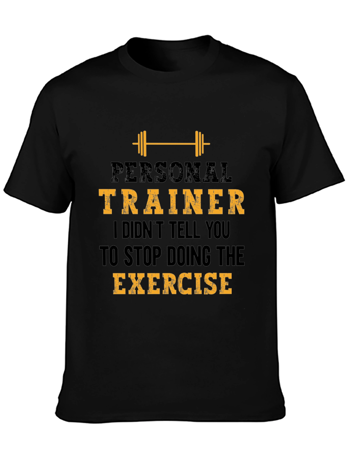Black Personal Trainer Exercise T-Shirt view 3