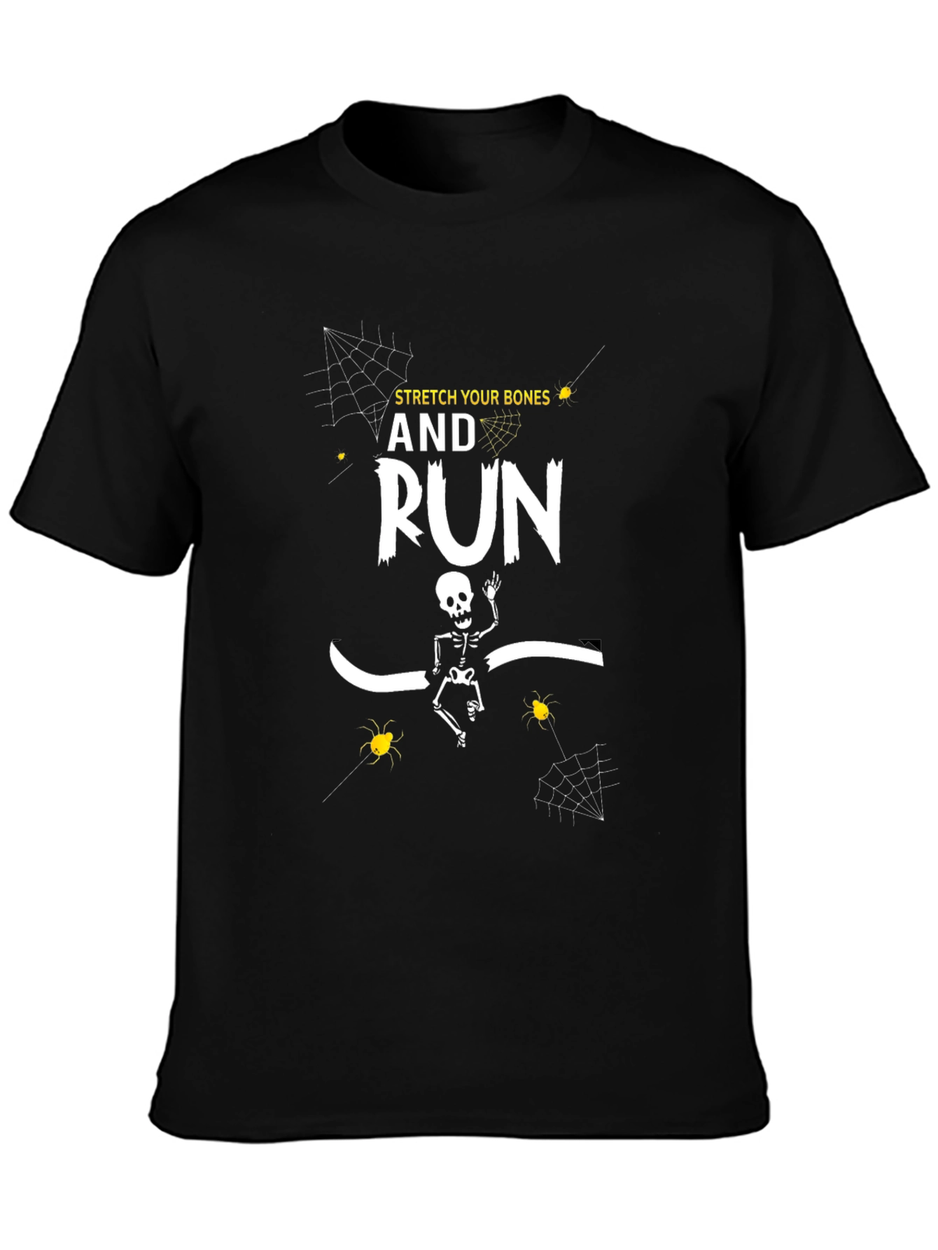 Black Stretch Your Bones And Run T-Shirt Halloween view 3