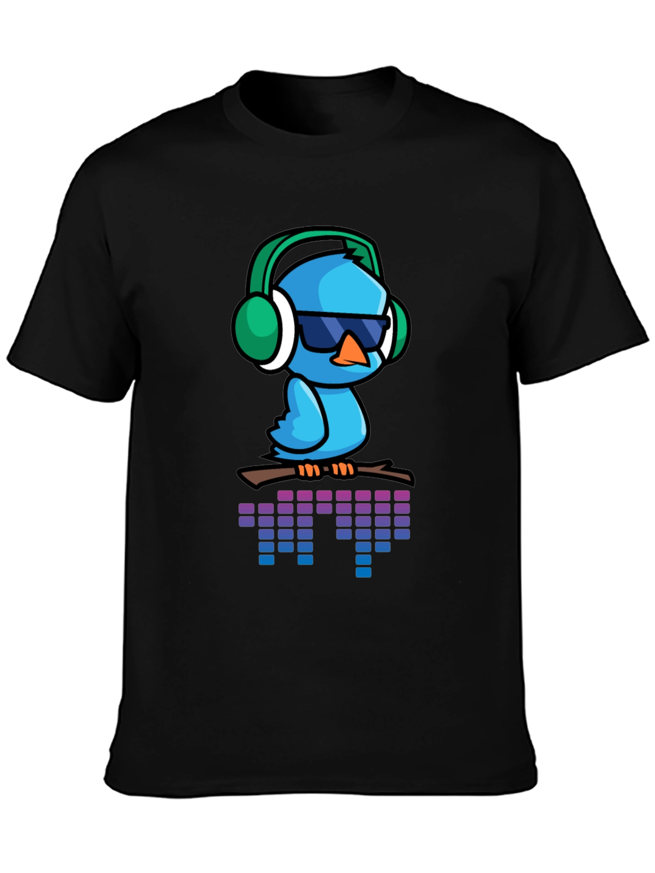Black Cool Bird T-Shirt - Music Lover's Tee view 3