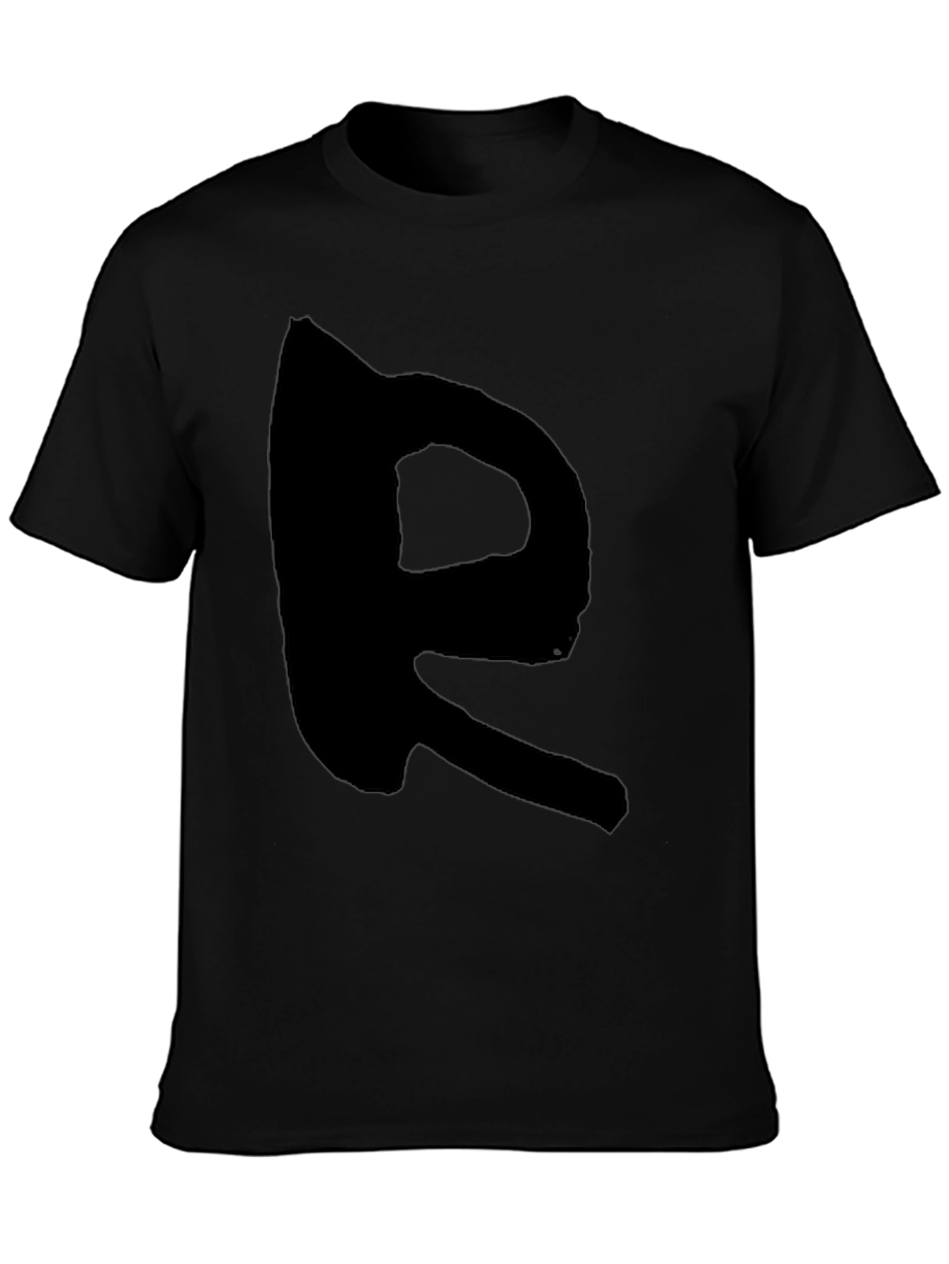 Black Black T-Shirt with Bold R Design view 3