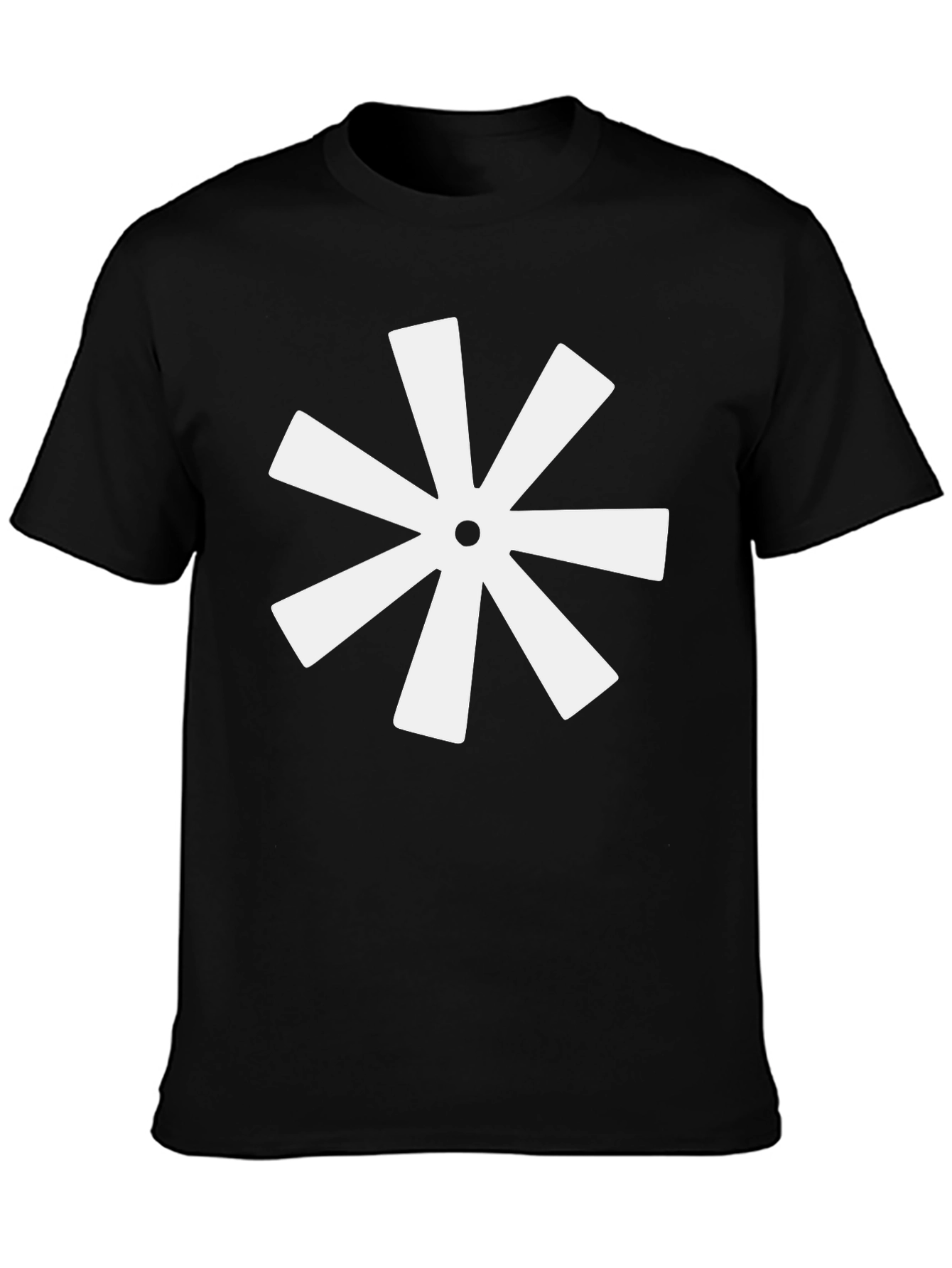 Black Asterisk Flower Graphic Tee - Modern Black T-Shirt view 3