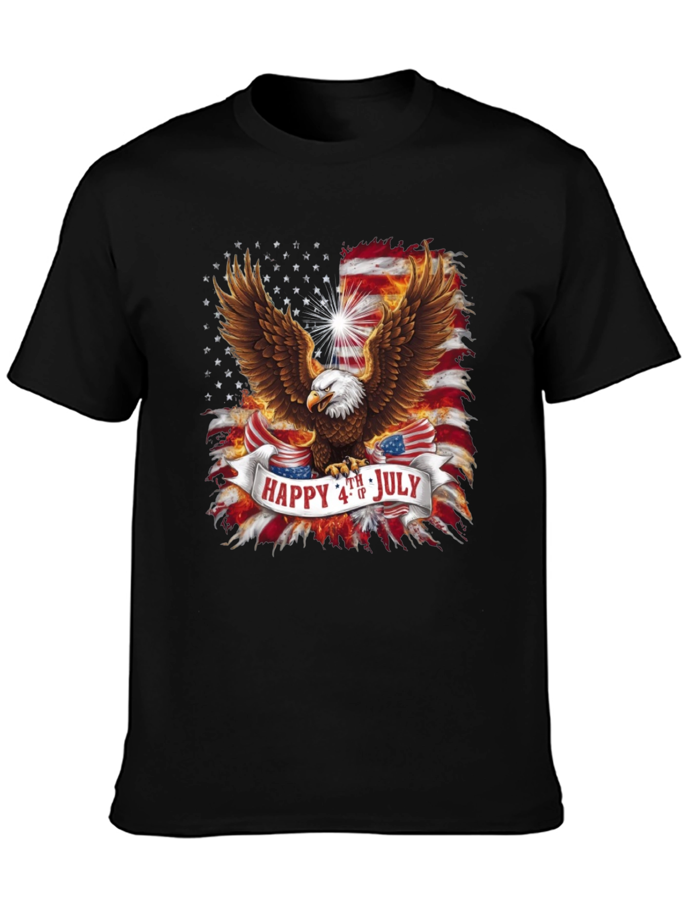 Black Patriotic Eagle 4th of July Graphic Tee view 3