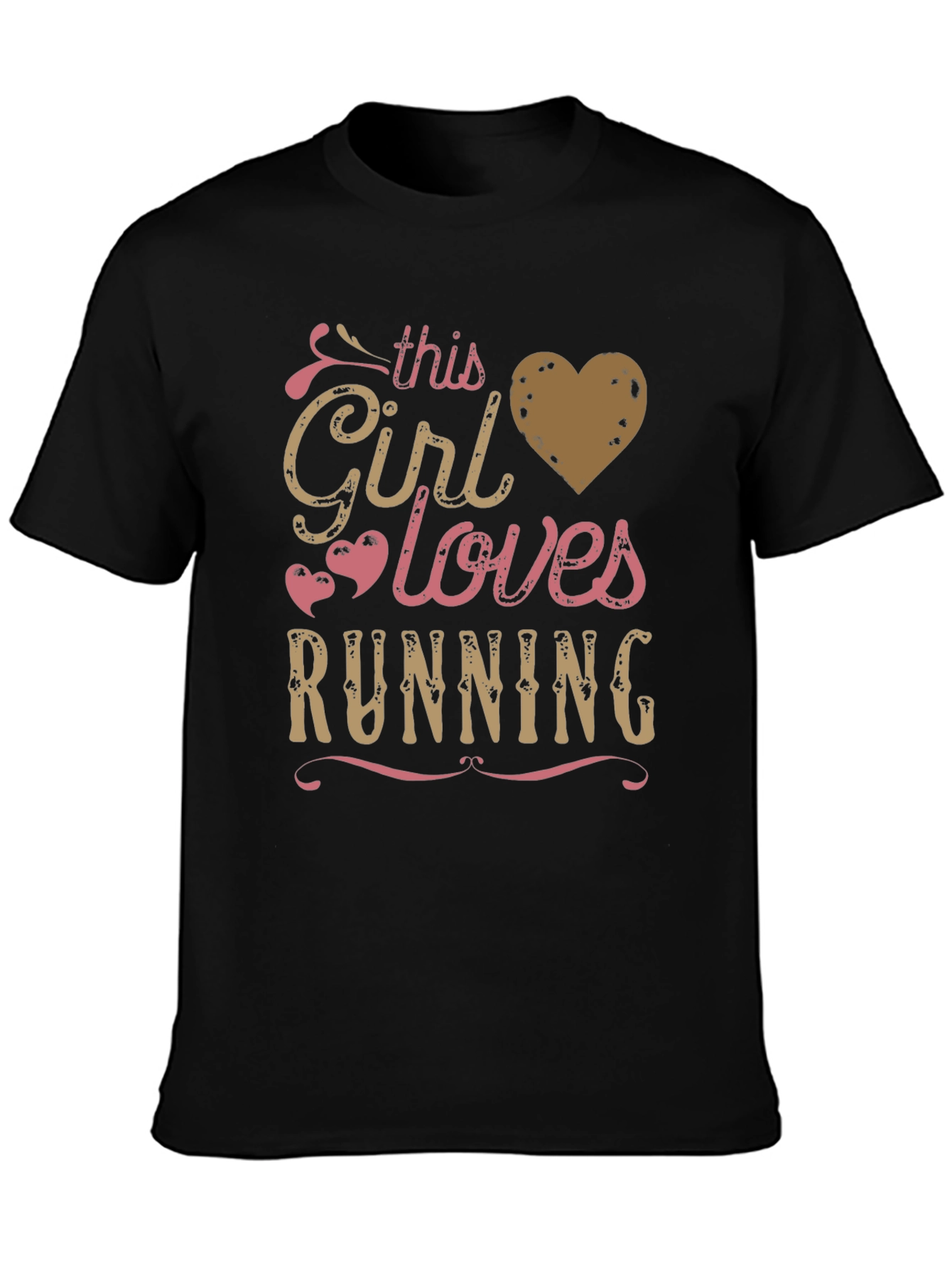 Black This Girl Loves Running - Graphic T-Shirt view 3