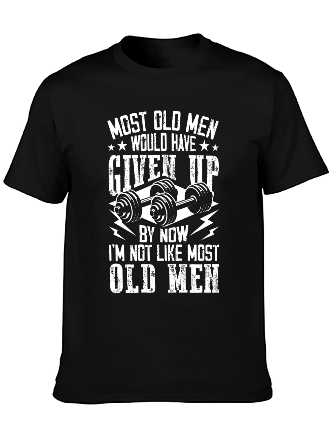 Black Most Old Men Fitness T-Shirt view 3