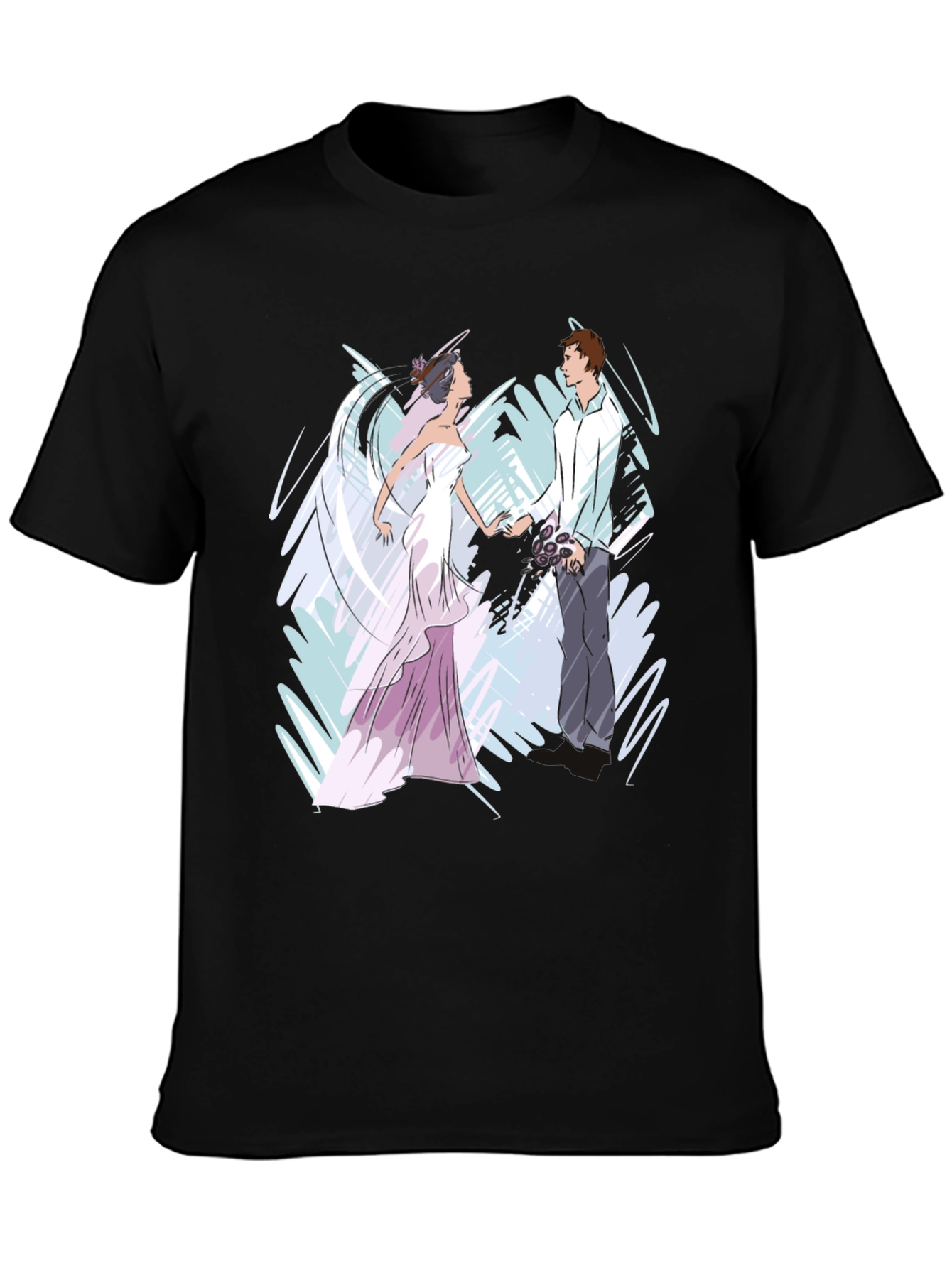 Black Bride & Groom Graphic T-Shirt - Black view 3
