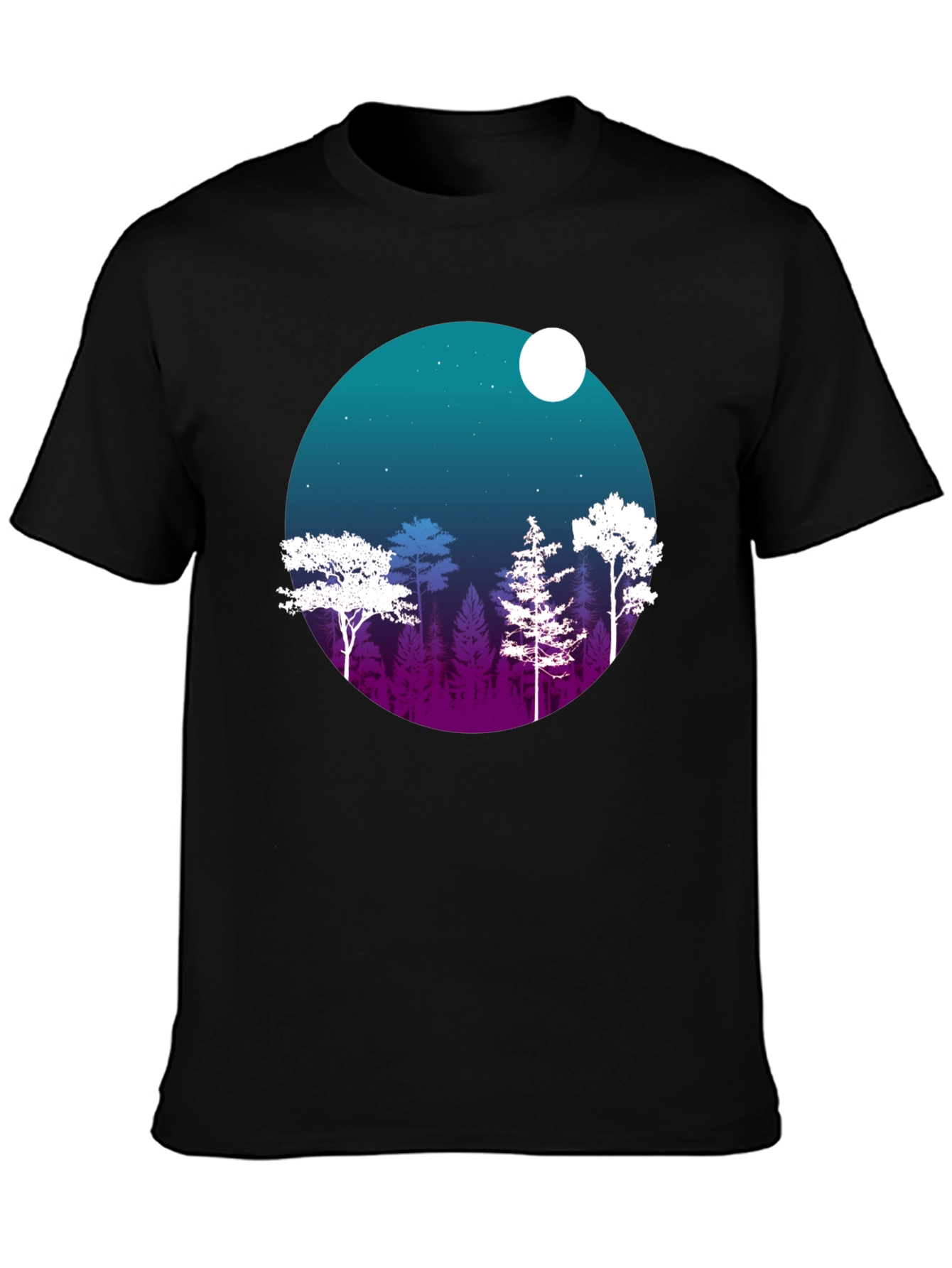 Black Night Forest Graphic Tee view 3