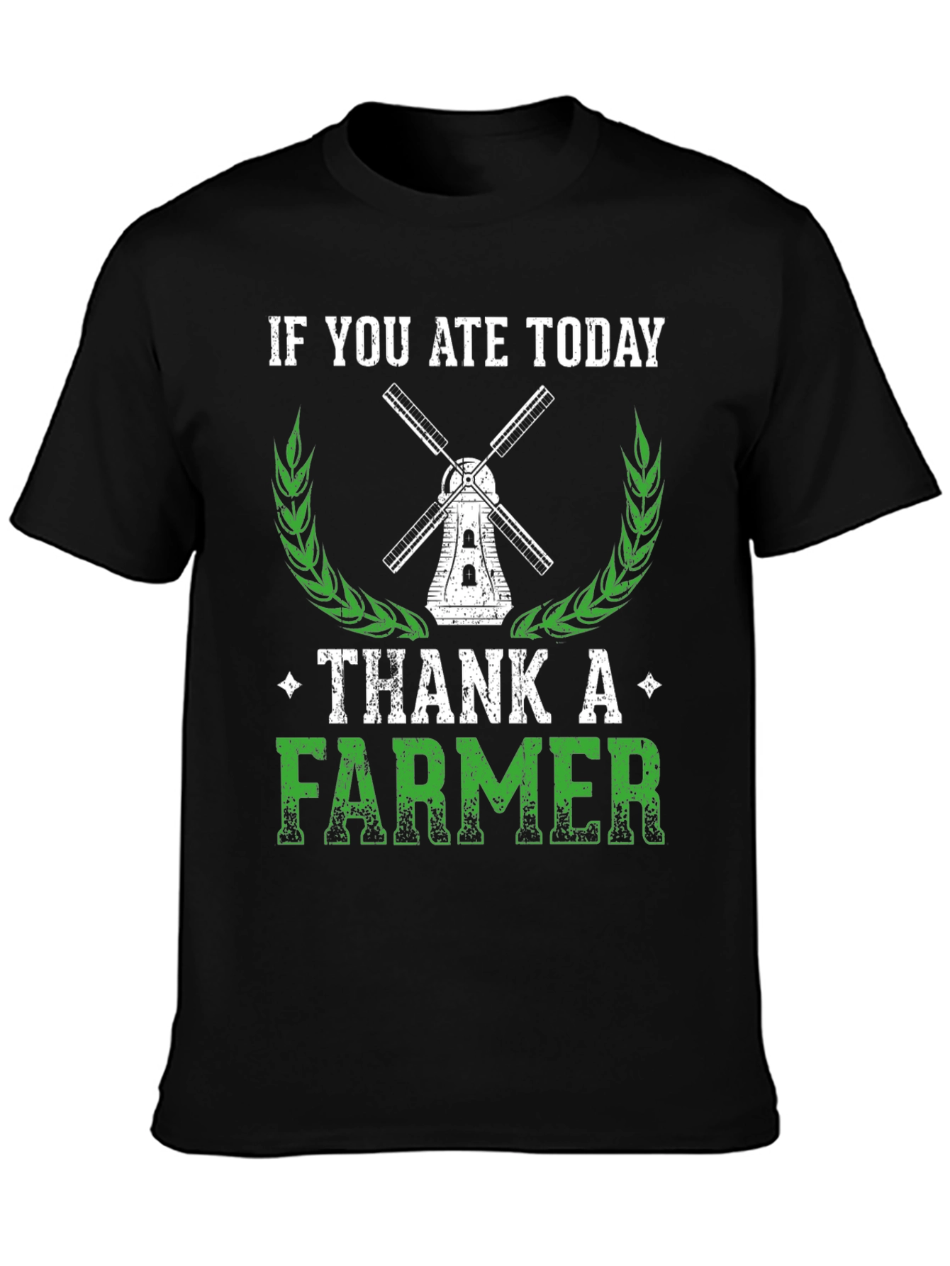 Black Thank A Farmer Graphic Tee - Soft Cotton Black T-Shirt view 3