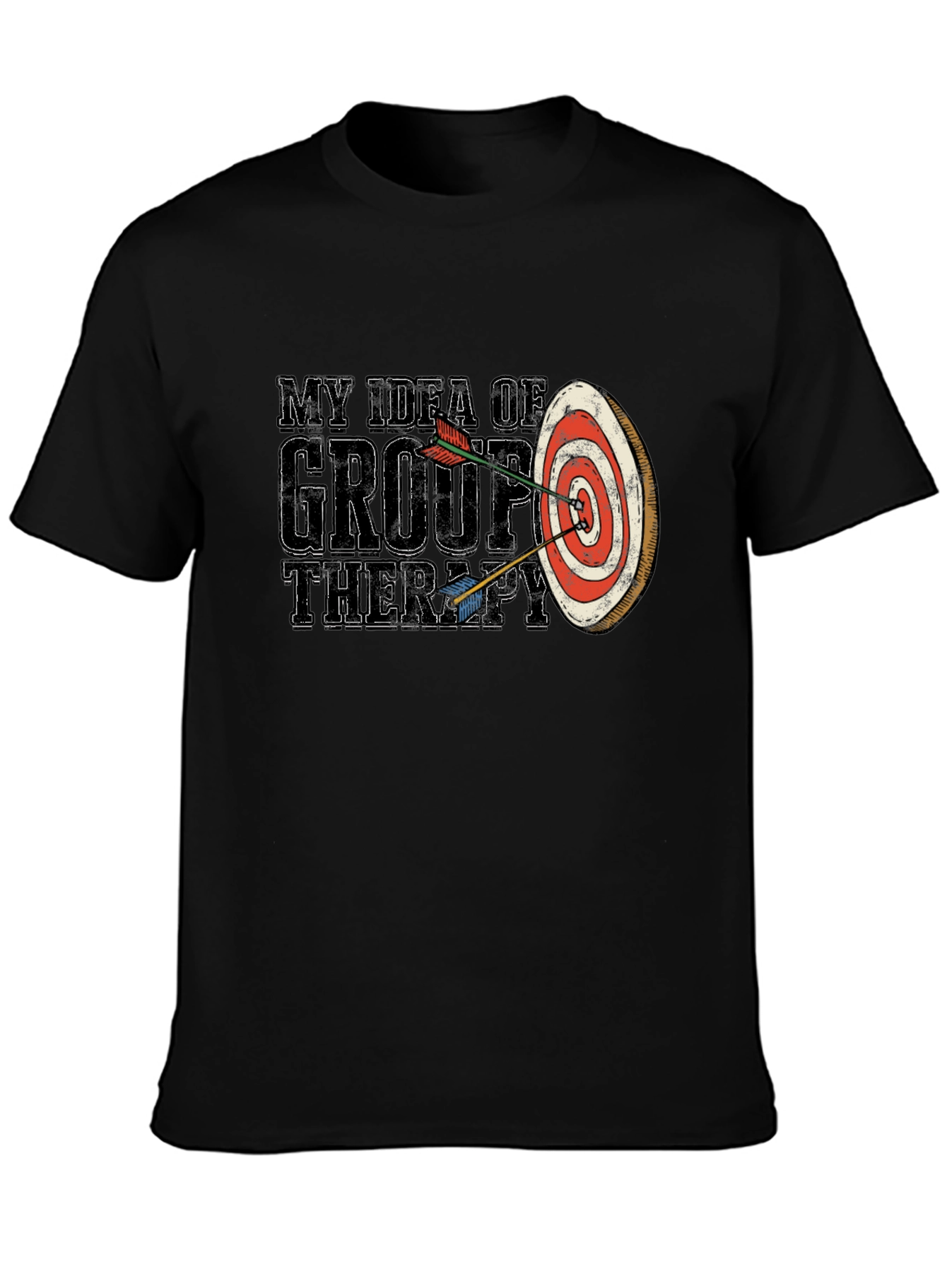 Black My Idea of Group Therapy T-Shirt Funny Archery view 3