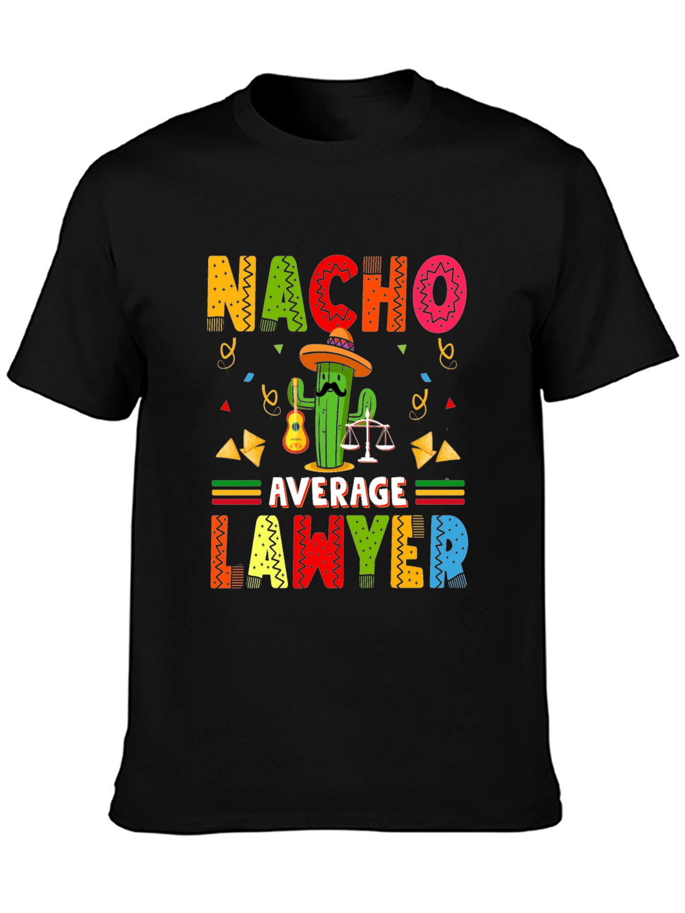 Black Nacho Average Lawyer Black T-Shirt view 3