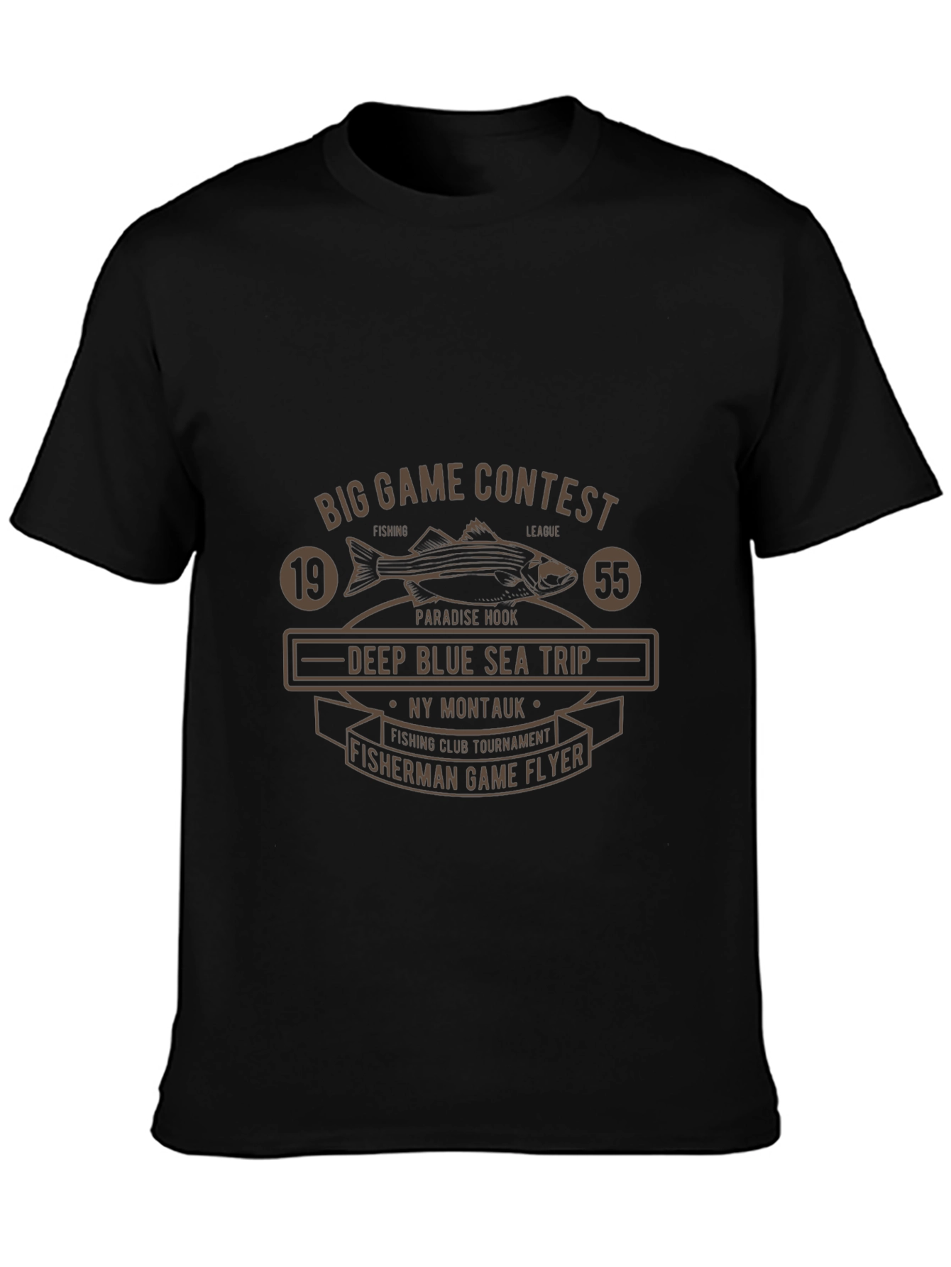 Black Big Game Fishing Contest T-Shirt view 3