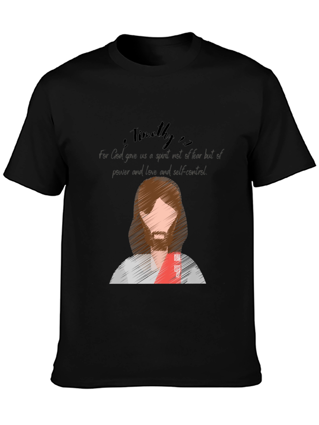 Black Faith-Inspired Tee: 2 Timothy Verse Shirt view 3