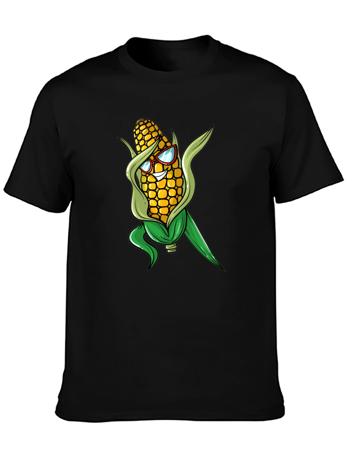 Black Corn with Glasses Graphic Tee view 3