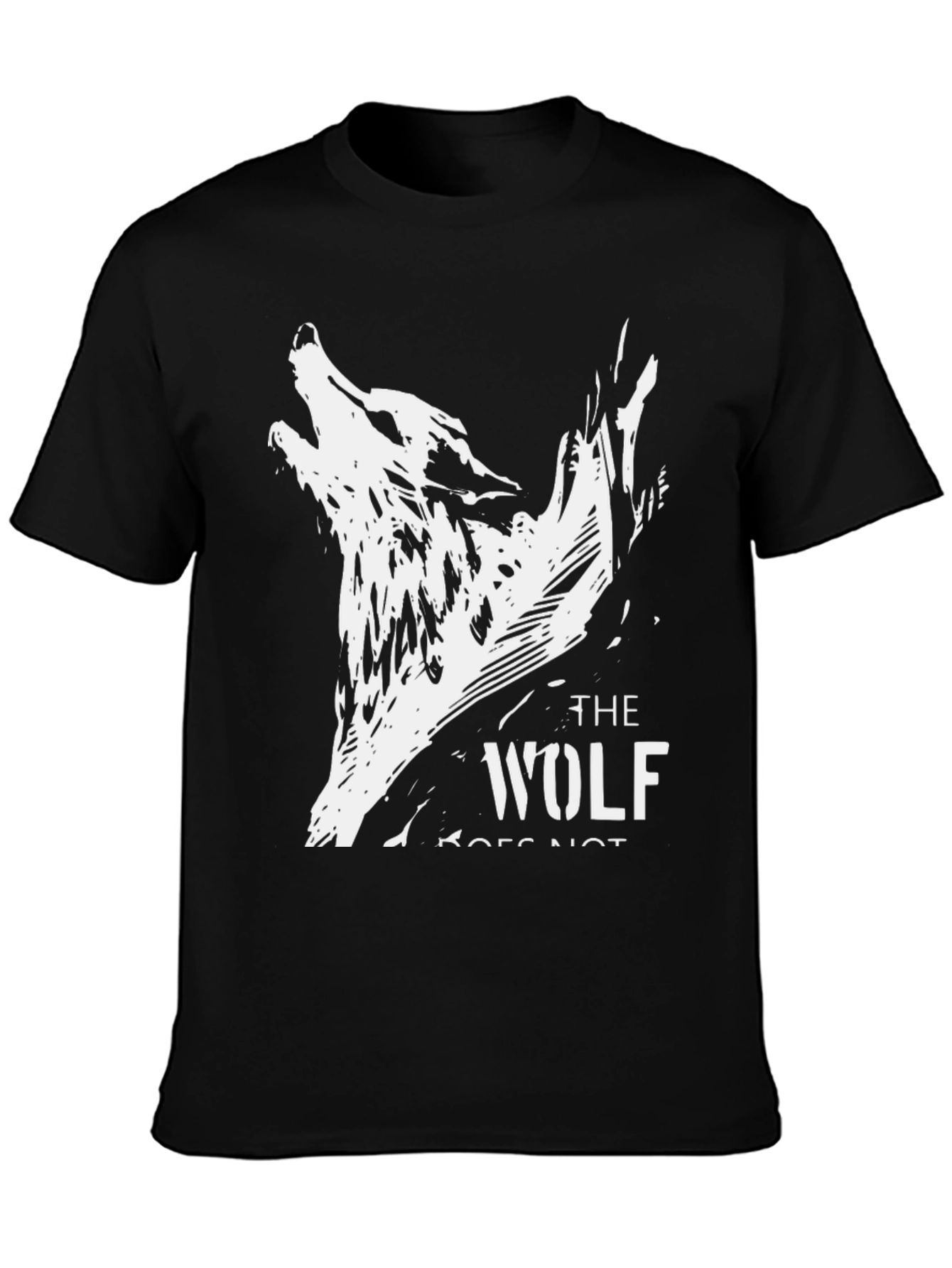 Black The Wolf Graphic Black T-Shirt view 3