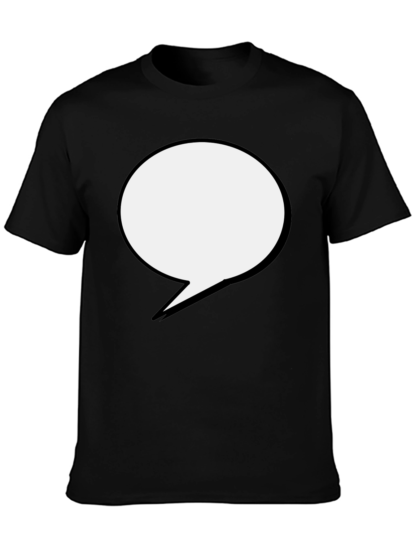 Black Black T-Shirt with Speech Bubble Design view 3
